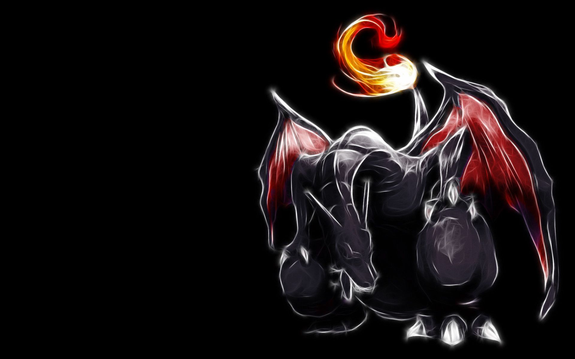 Charizard cromatico nero fiammeggiante, 1920x1200 Full HD+ WUXGA, Desktop