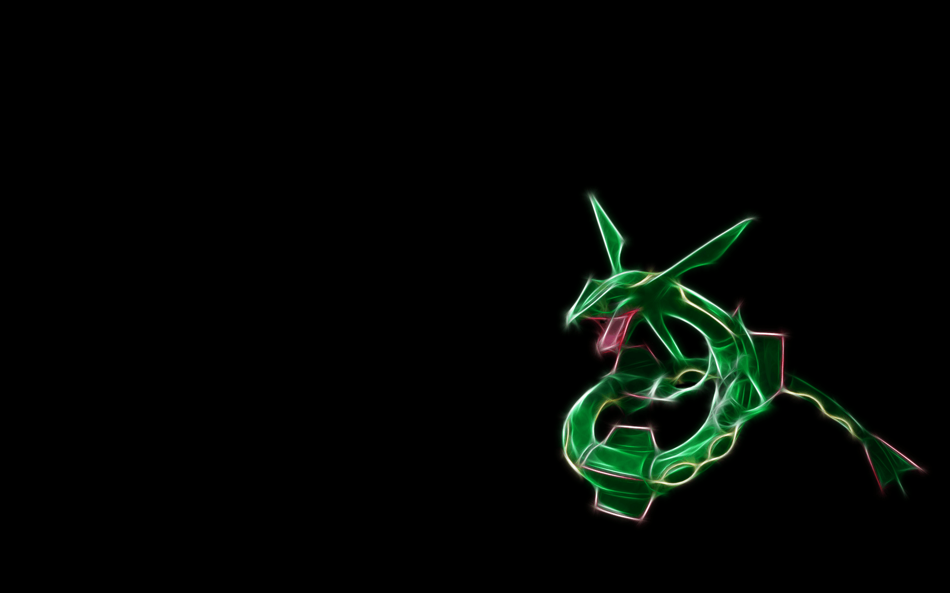 Rayquaza verde su sfondo nero, 1920x1200 Full HD+ WUXGA, Laptop