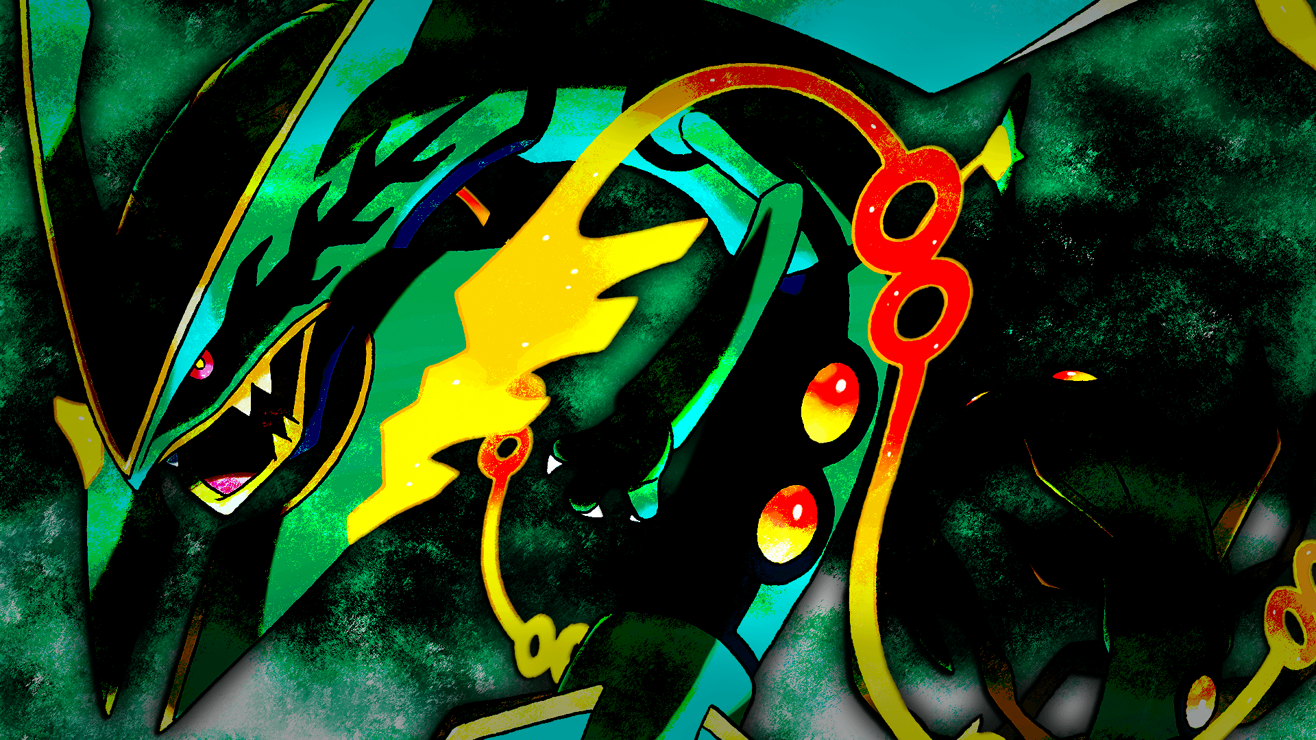 Rayquaza Pokémon cromatico verde, 1920x1080 Full HD 1080p, Desktop