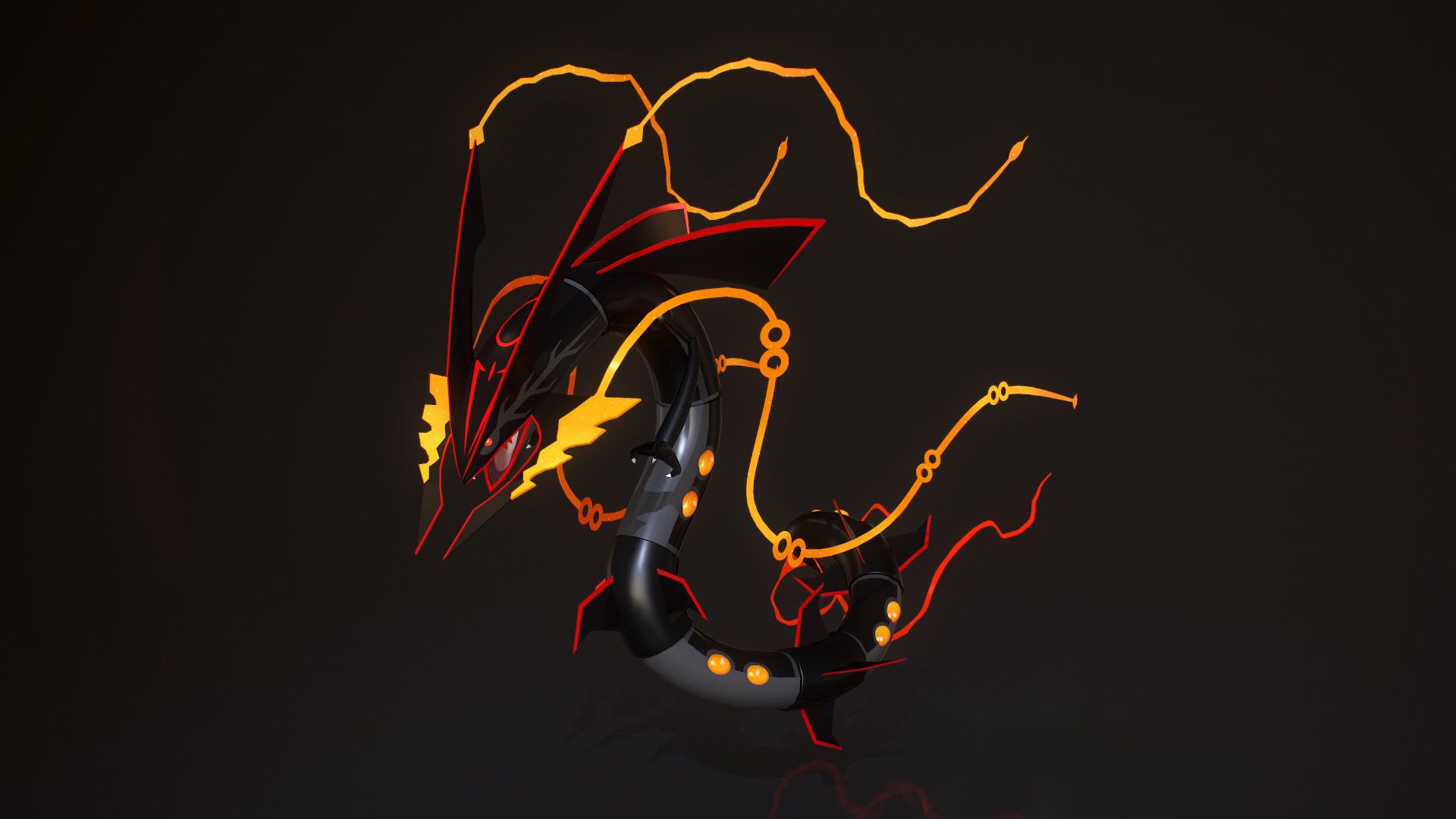 Mega Rayquaza cromatico nero, 1920x1080 Full HD 1080p, PC
