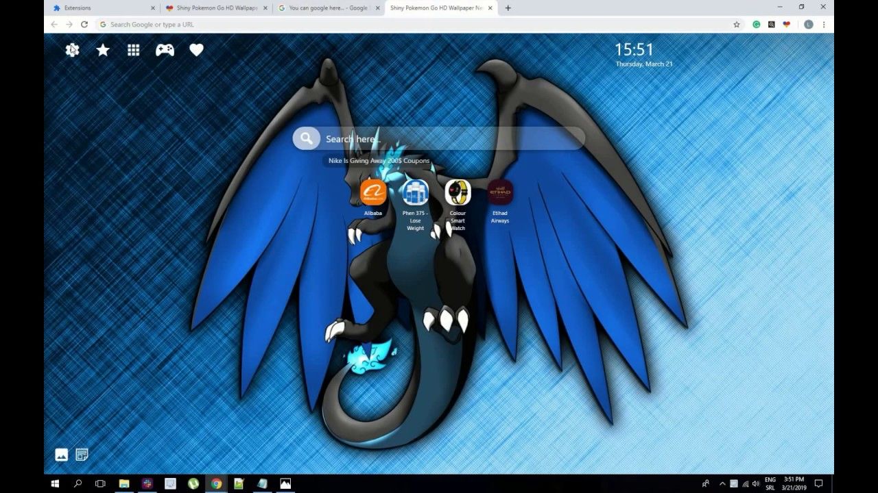 Pokémon shiny Charizard blu desktop, 1280x720 720p, Laptop
