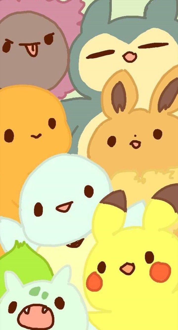 Pokémon kawaii colorati, 720x1336 Full HD Verticale, Smartphone