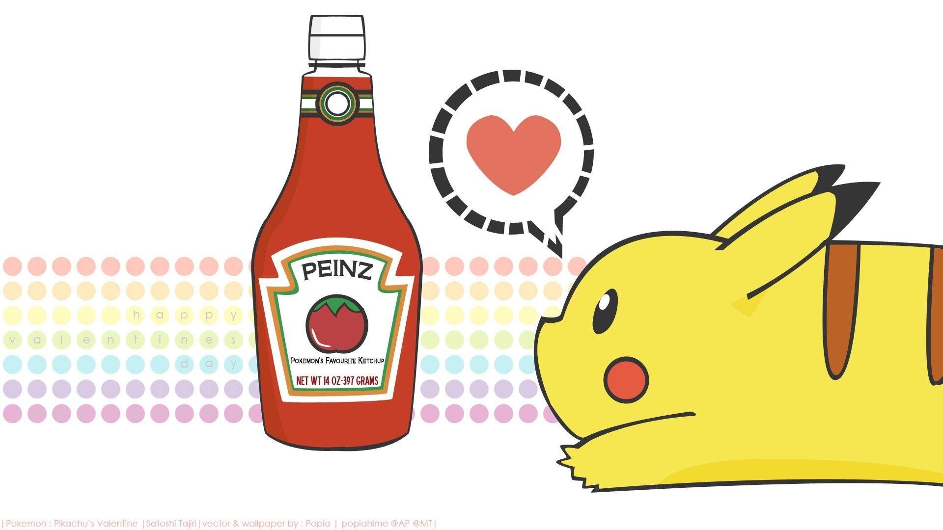 Pikachu innamorato del ketchup, tipo elettro, 1920x1080 Full HD, PC