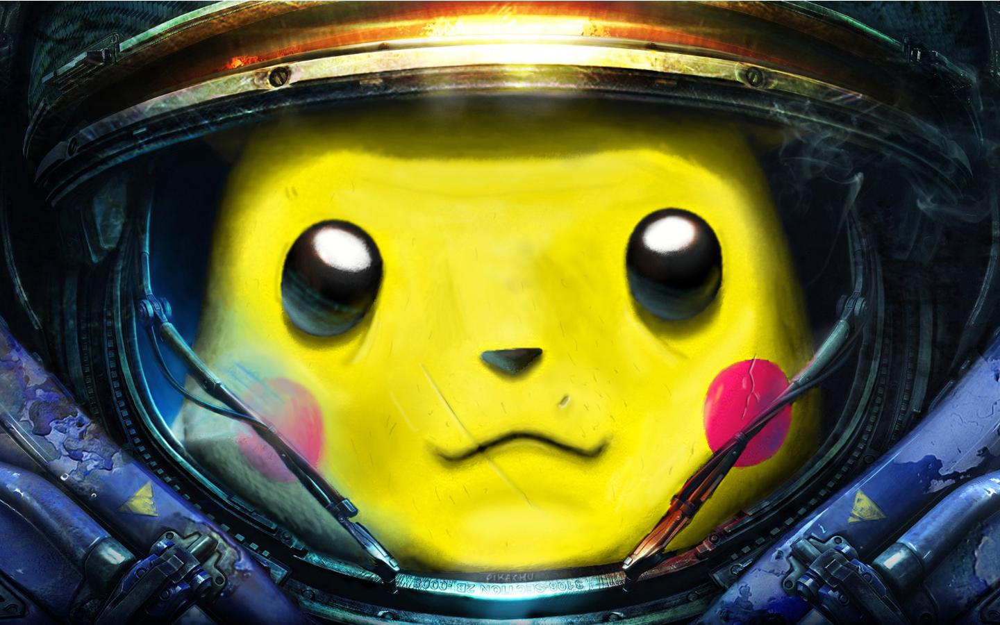 Pikachu casco astronauta, Pokémon, 1440x900 HD, Desktop