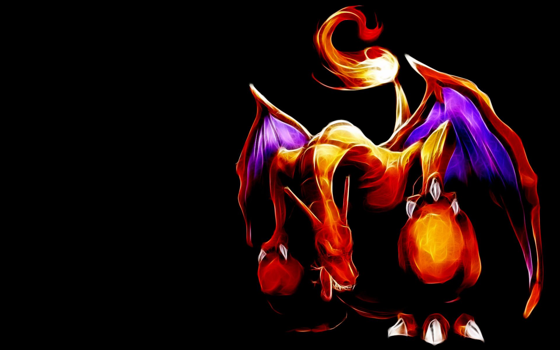 Charizard stilizzato sfondo nero, 1920x1200 WUXGA, PC