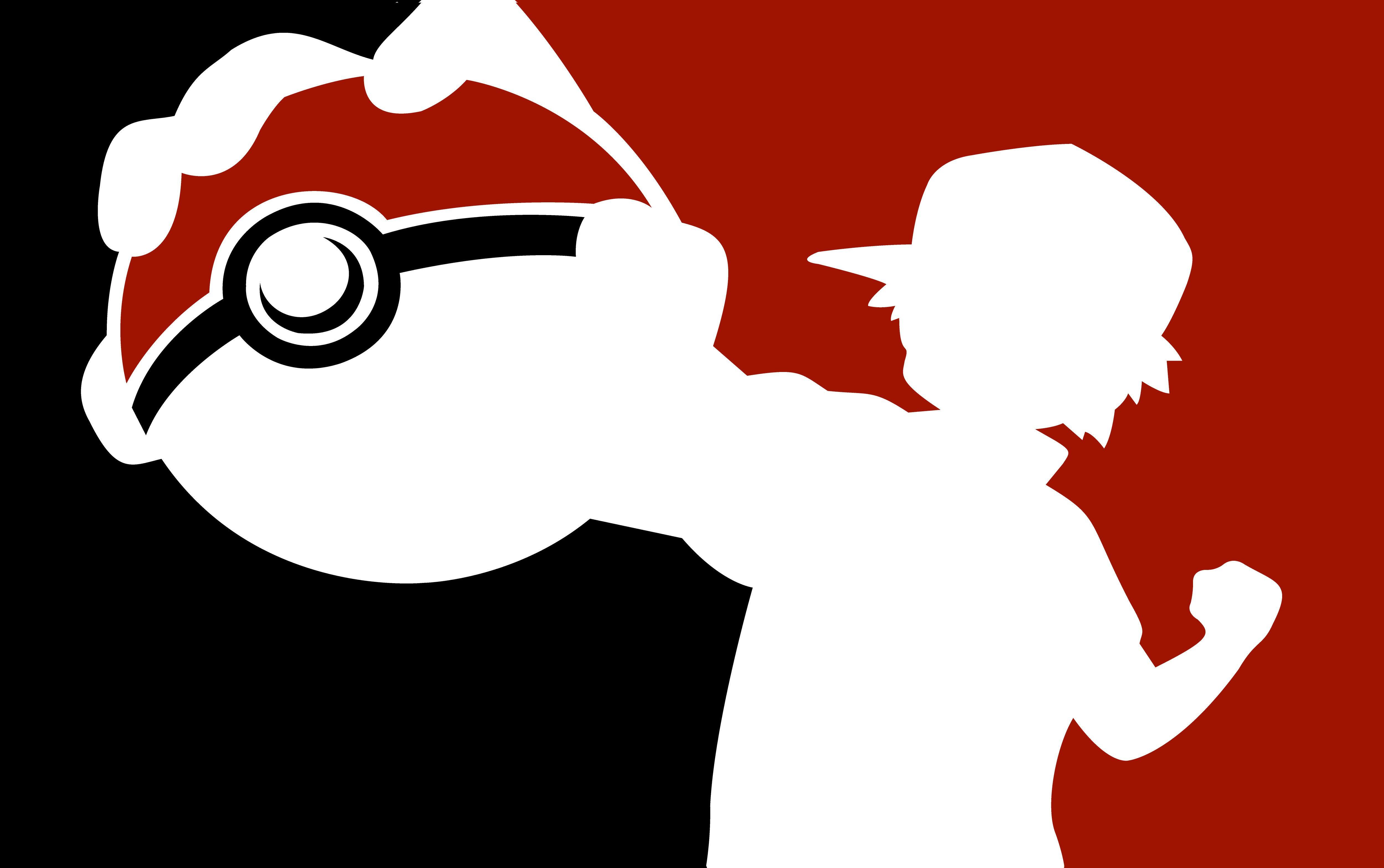 Silhouette Ash con Pokéball, 5000x3136 4K, Desktop 4K