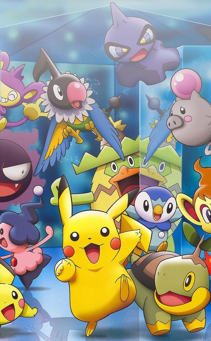Pikachu e amici Pokémon, tipo elettro, 740x1196 Verticale, Telefono