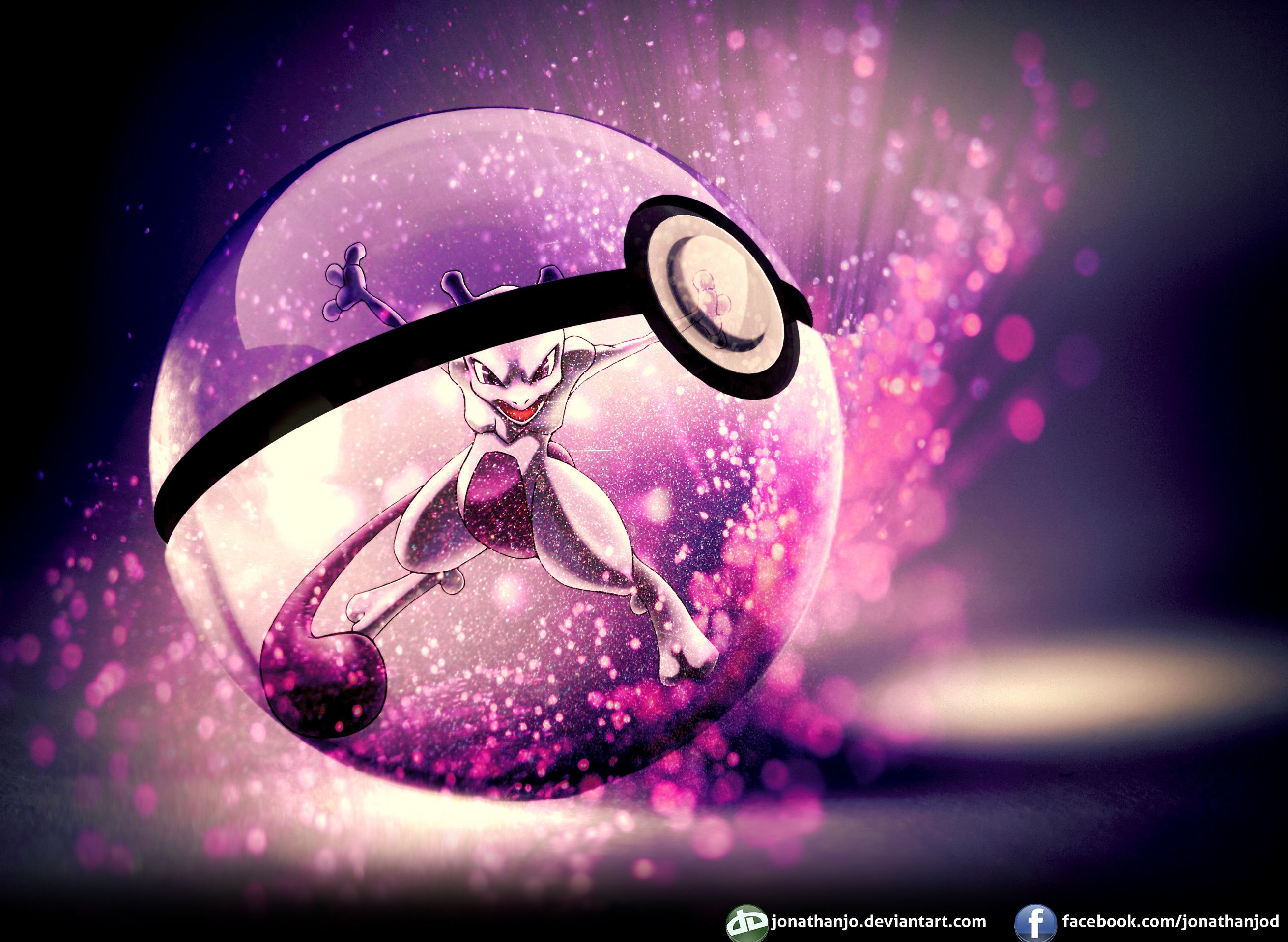 Mewtwo Pokeball fulmini blu, 1920x1200 Full HD+, Desktop