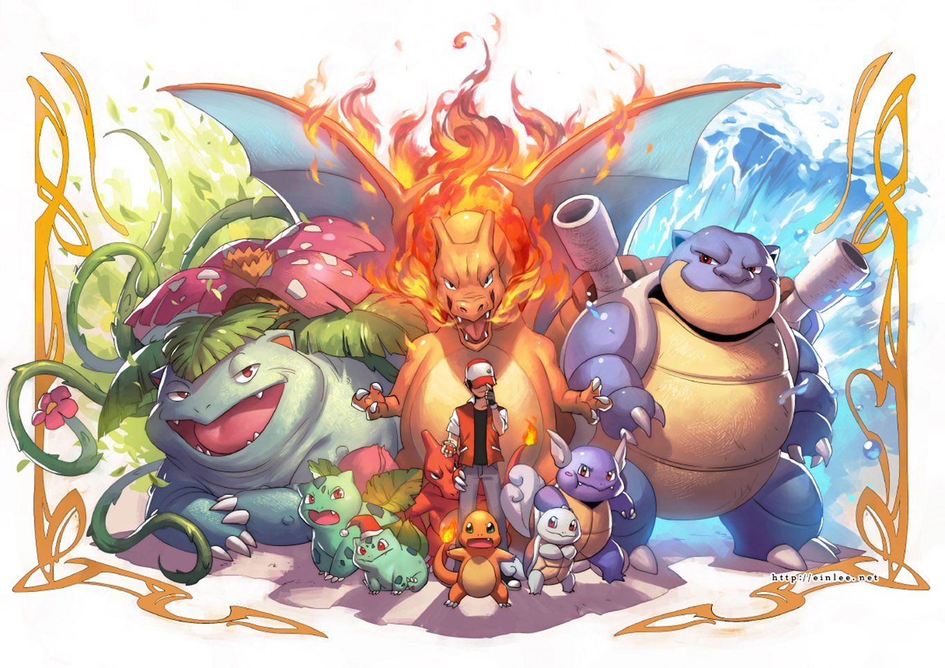 Evoluzioni starter Pokémon Kanto, 1366x966 720p, PC