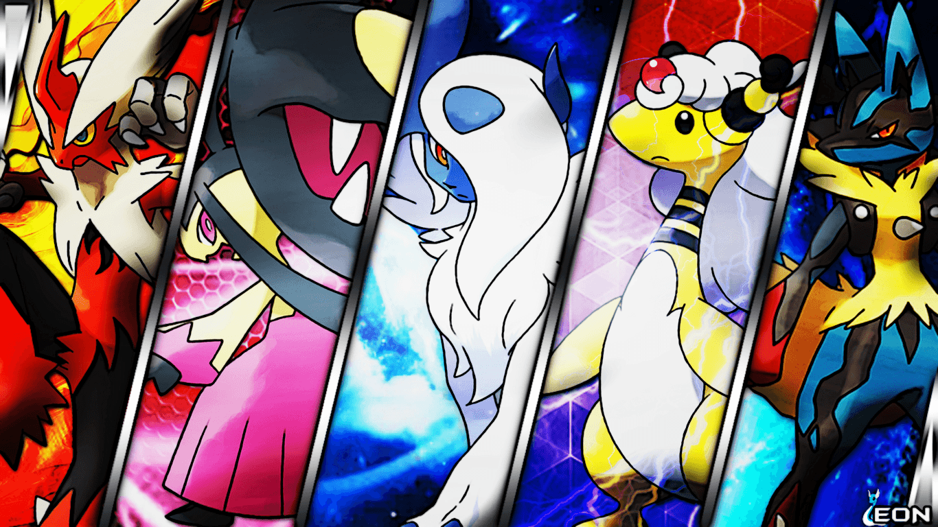 Mega Pokémon vari personaggi, 1366x768 HD, Desktop