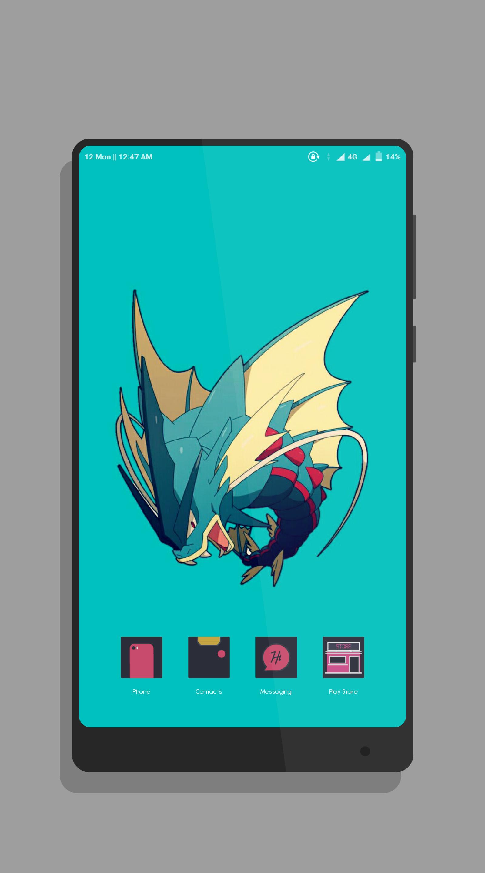 Pokémon Mega Charizard sfondo turchese, 1600x2880 Full HD Verticale, Smartphone