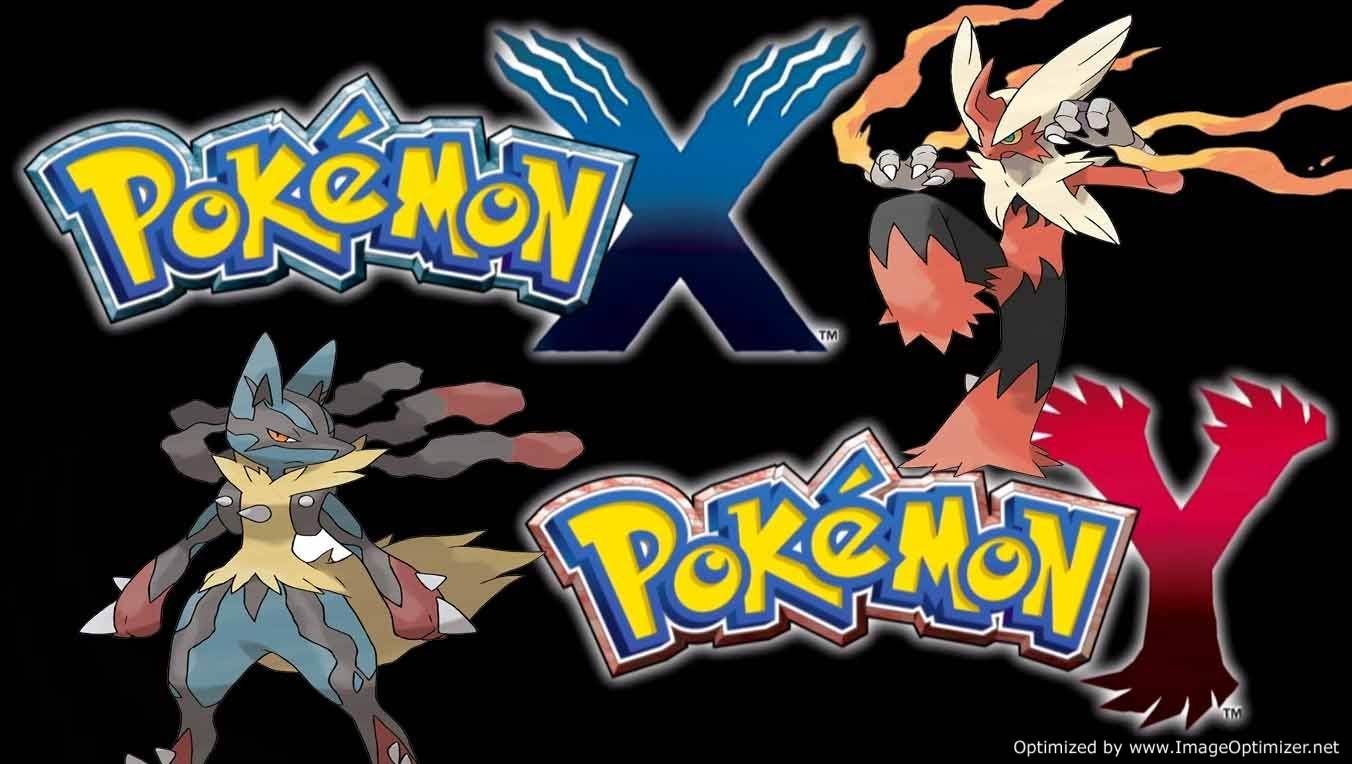 Pokemon X Y Mega Blaziken Lucario, Nintendo, 1352x764 HD, Desktop