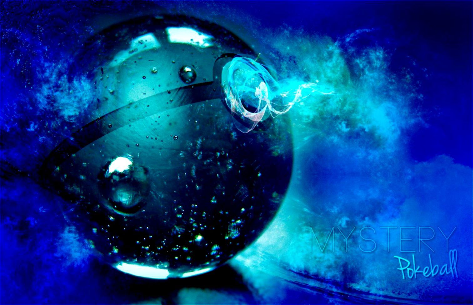 Pokeball blu effetto acqua, 1512x976 720p, PC