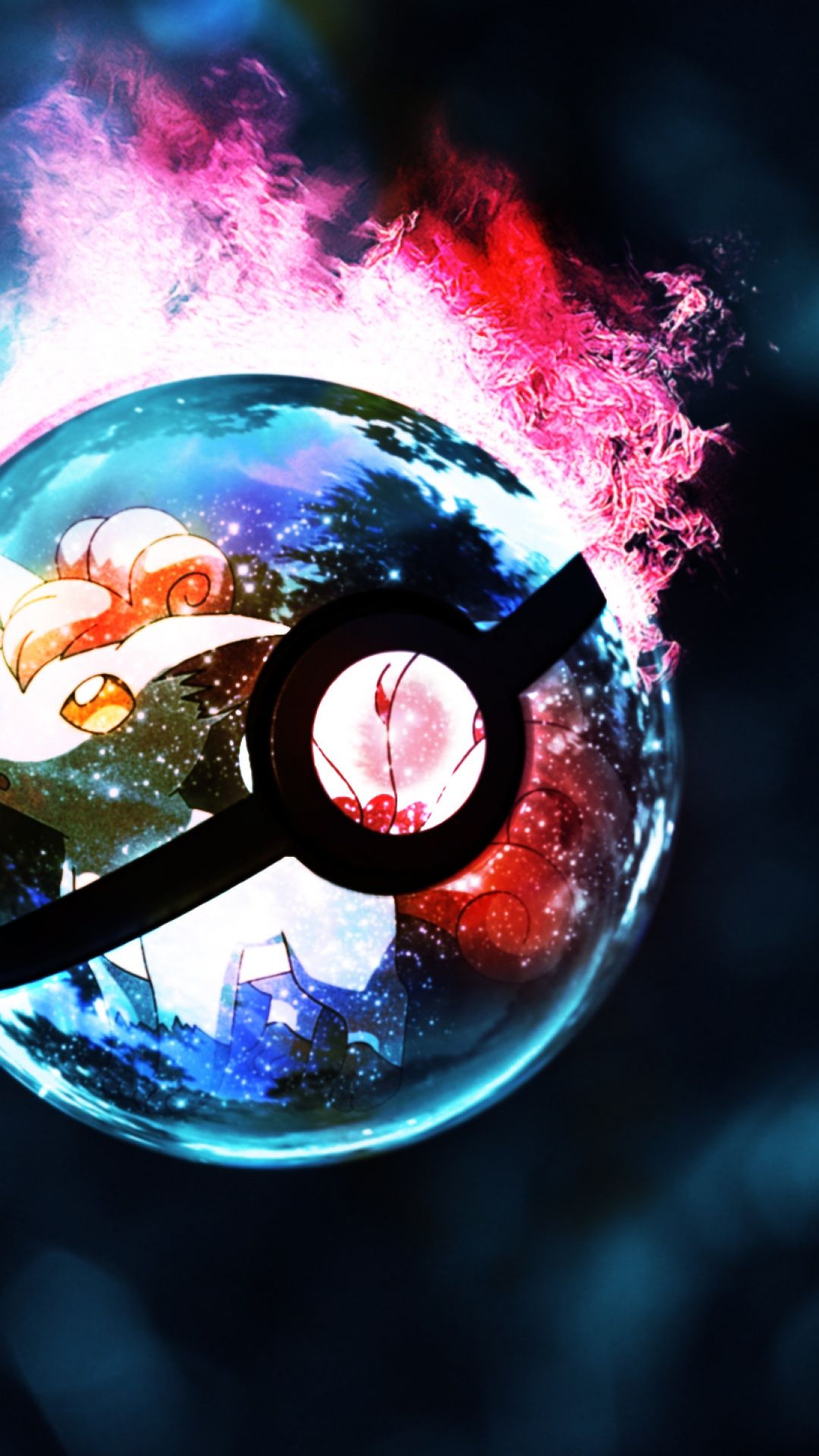 Pokéball con effetto galassia, 1080x1920 Verticale, Telefono