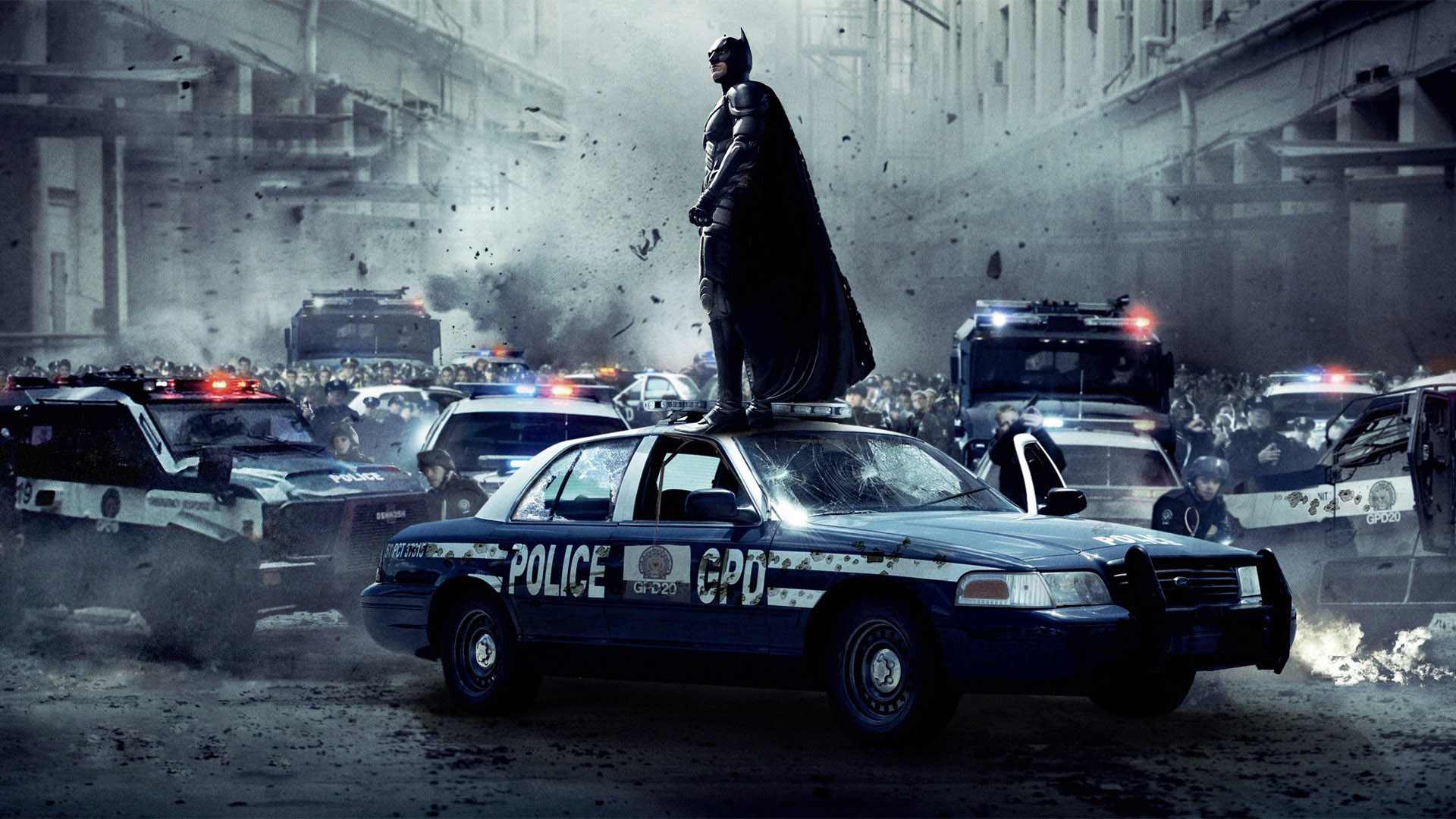 Batman su auto della polizia, DC Comics, 1920x1080 1080p, Desktop