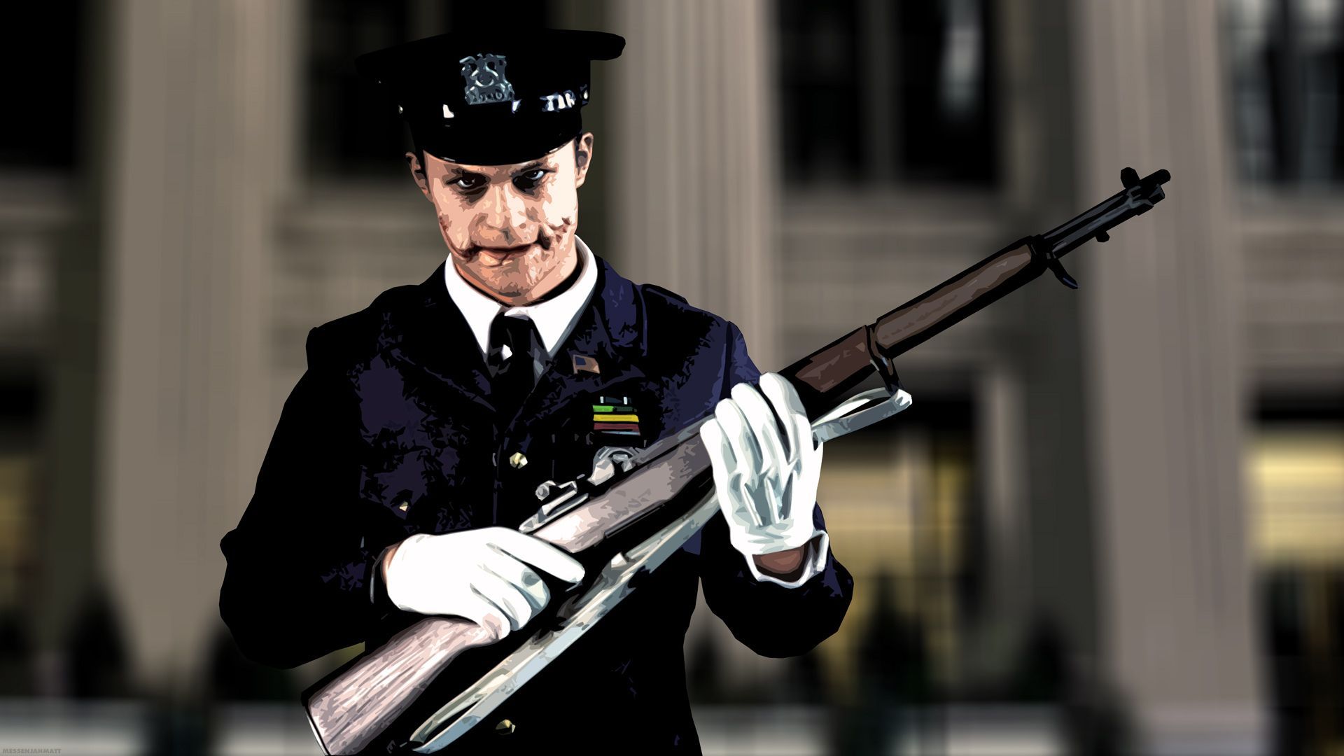 Poliziotto con fucile in uniforme, 1920x1080 1080p, PC