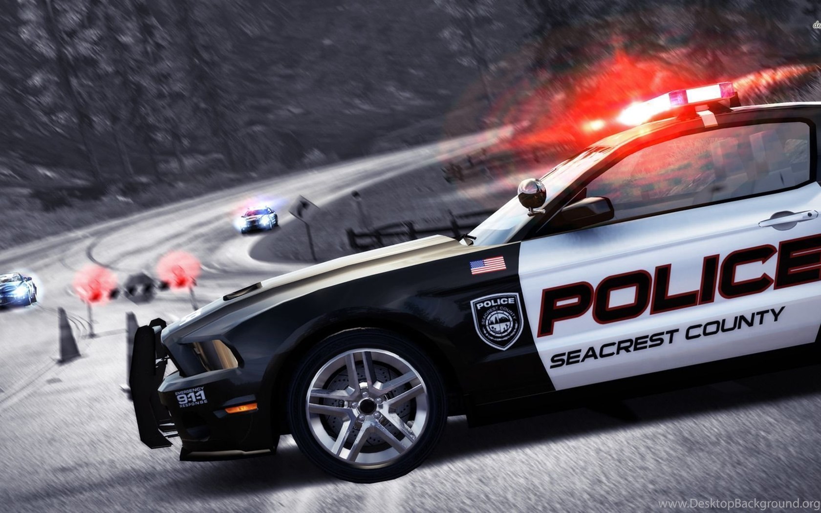 Auto polizia Seacrest County notturna, 1680x1050 HD, Desktop