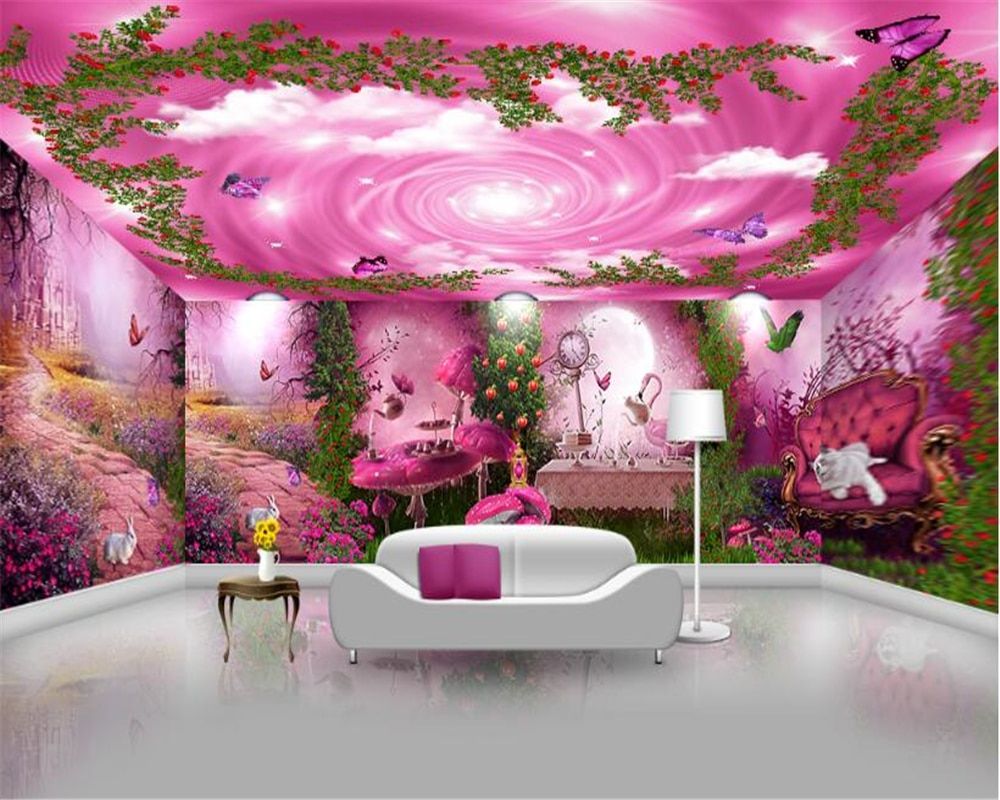 Stanza fantasy rosa con farfalle, 1000x800 HD, Desktop