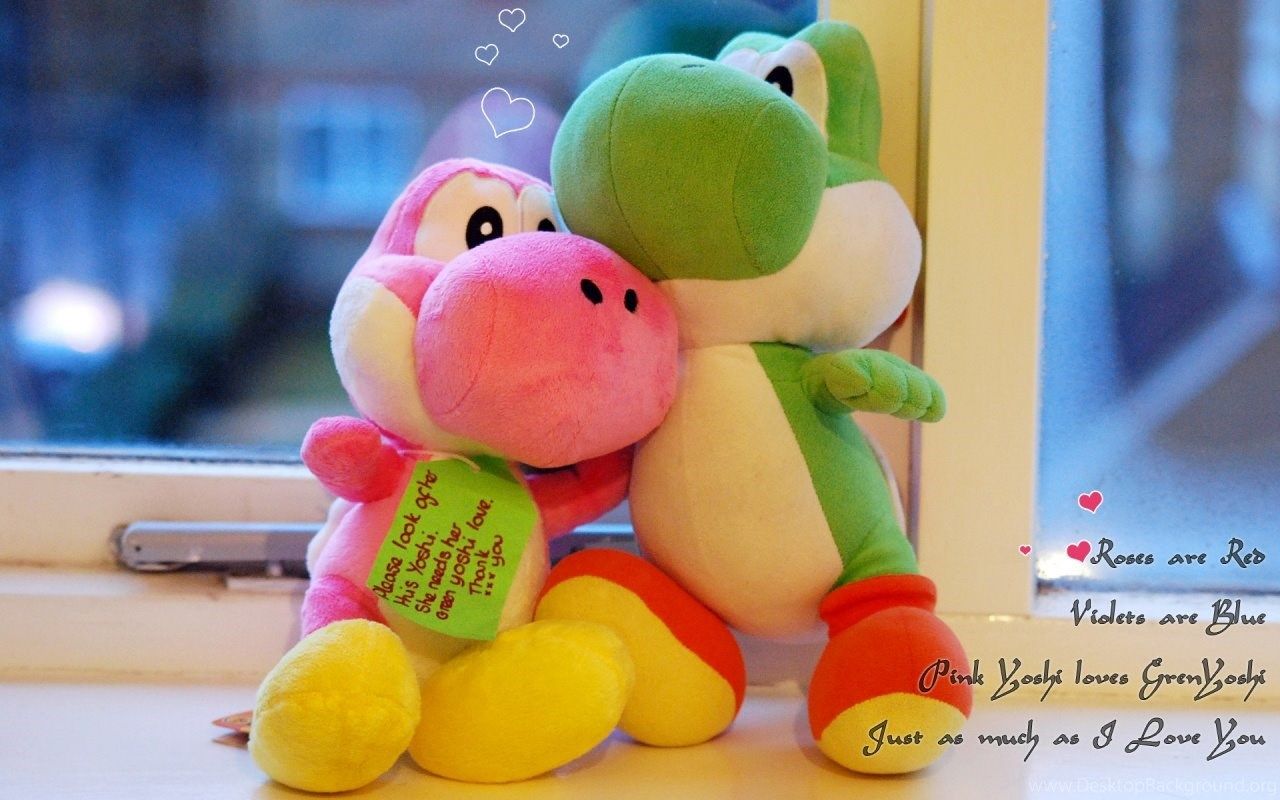 Peluche Yoshi rosa e verde, 1280x800 HD, Desktop