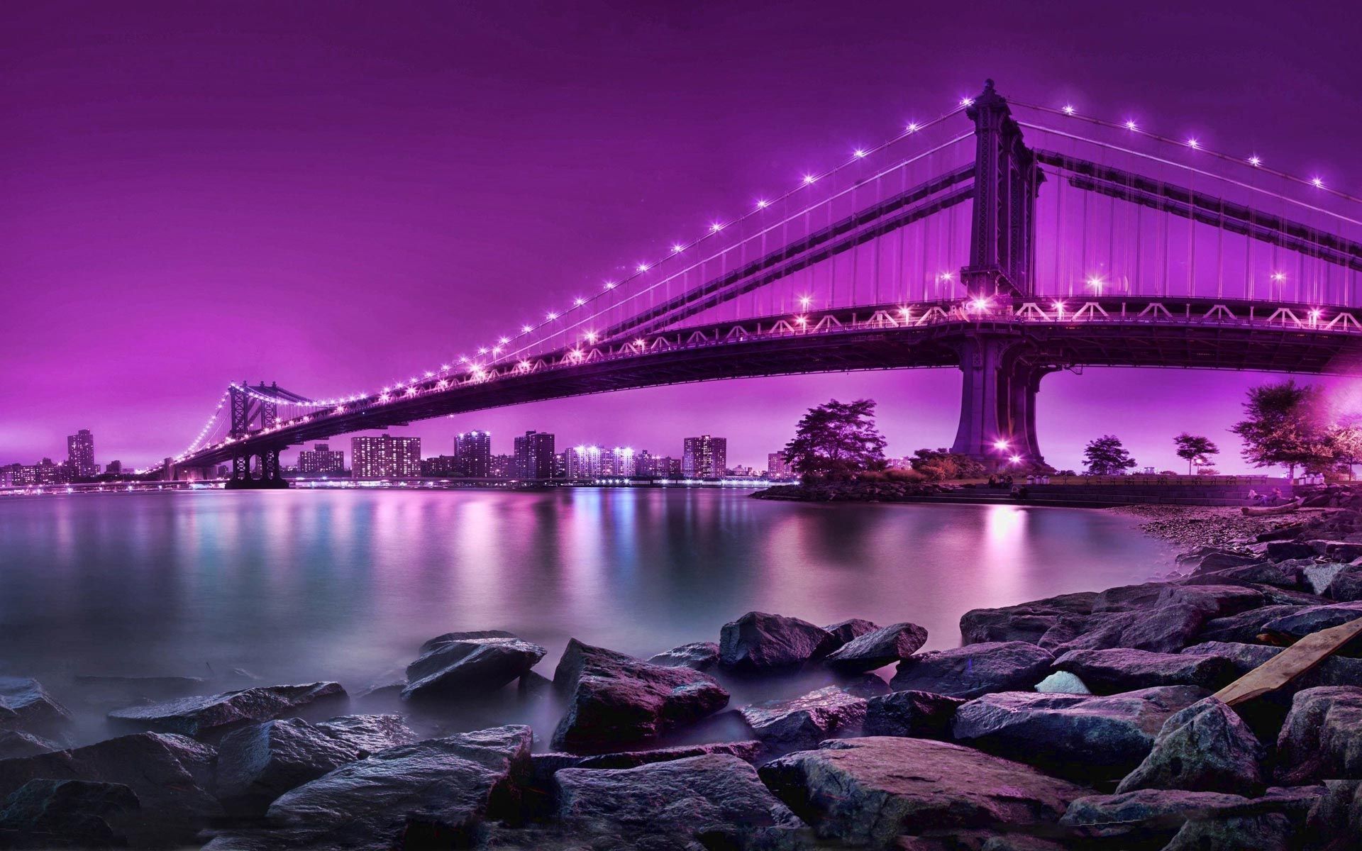 Ponte viola illuminato notte, 1920x1200 WUXGA, PC