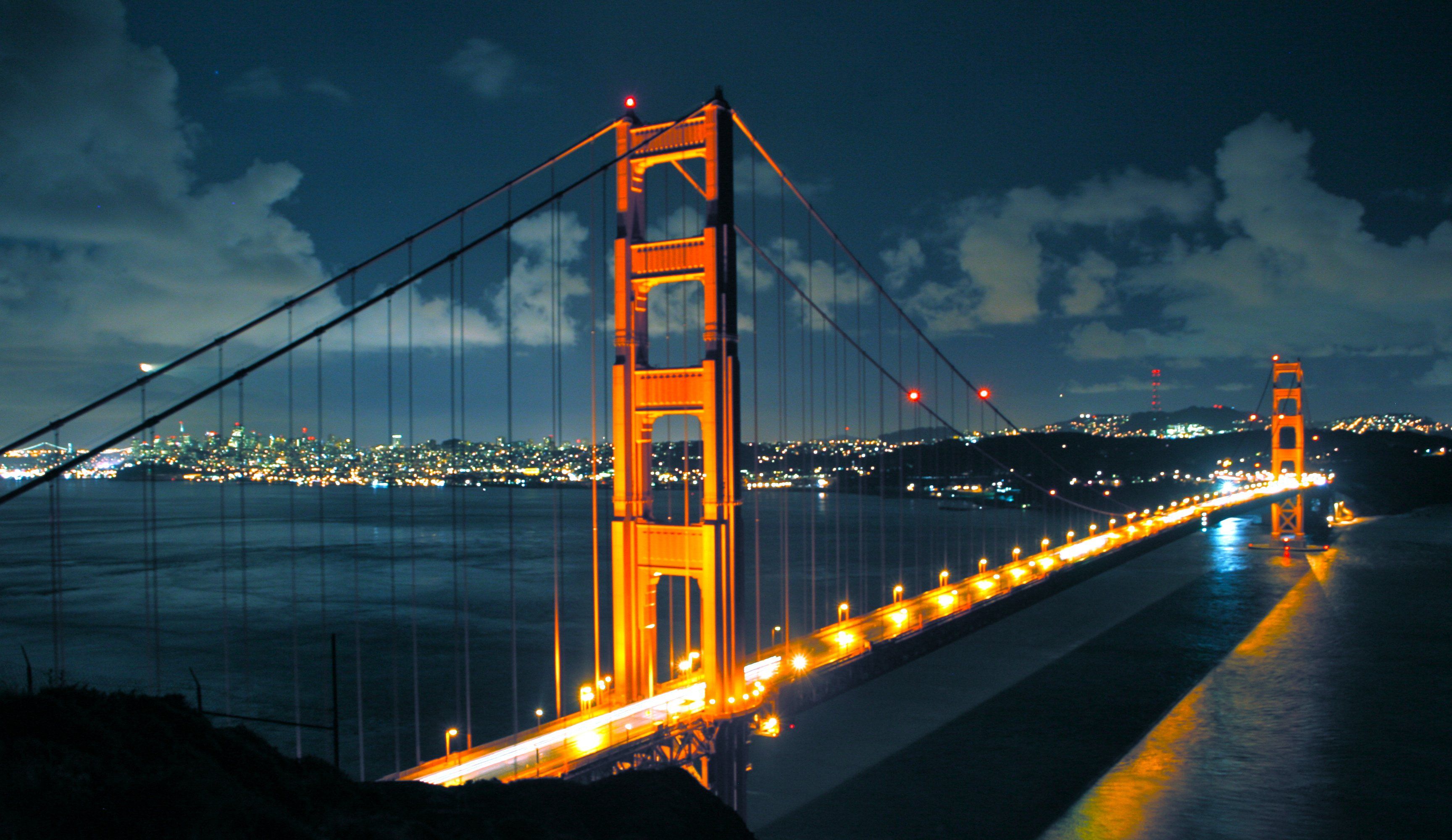 Golden Gate Bridge di notte, 3456x1999 2K, Laptop