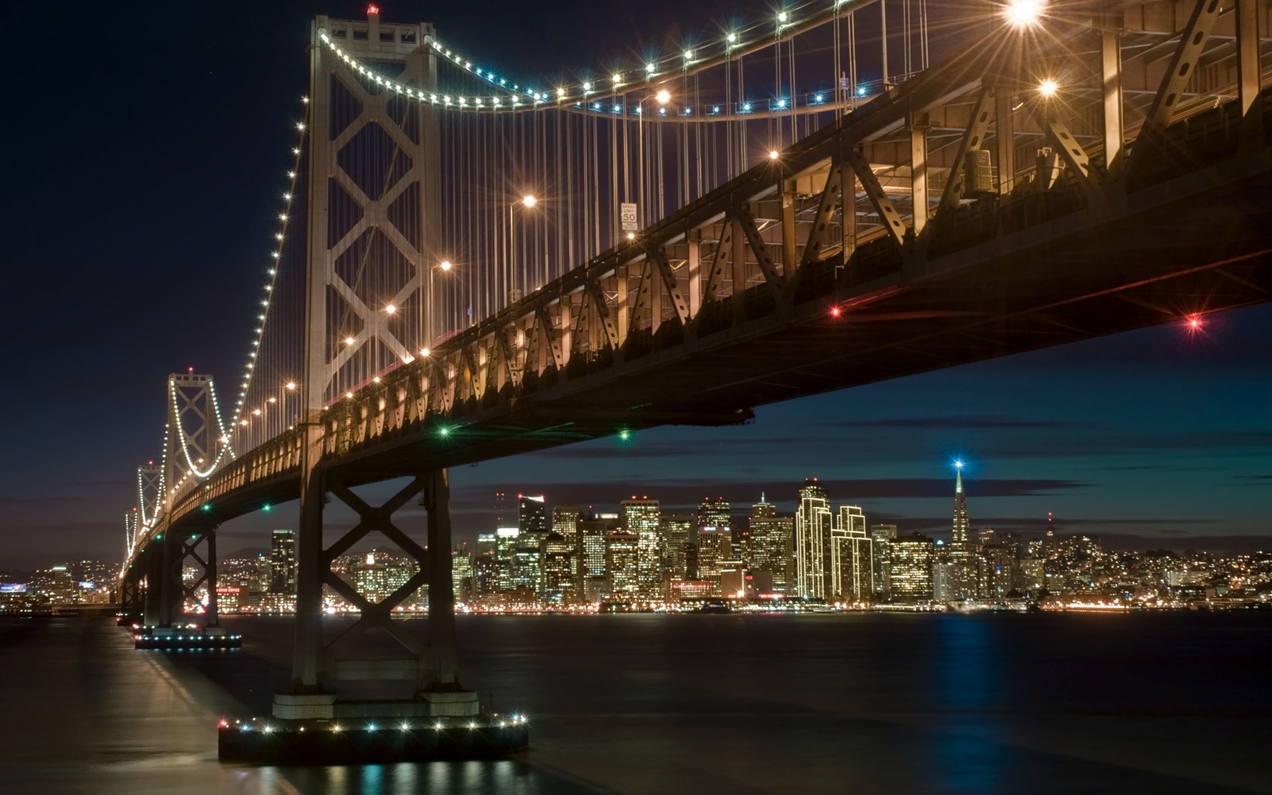 Ponte Bay Bridge San Francisco notte, 2560x1600 WQXGA, Desktop