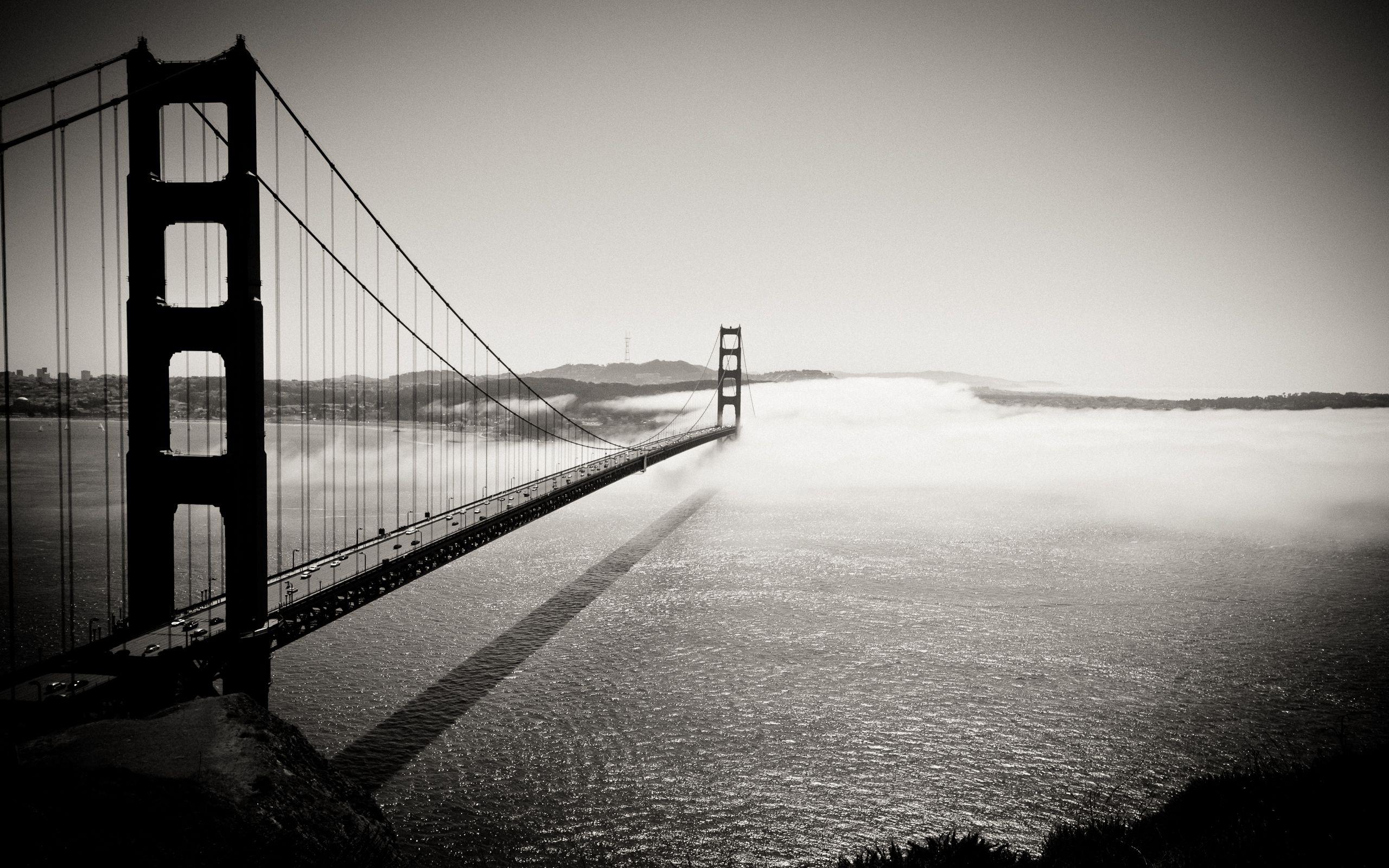 Golden Gate Bridge bianco e nero, 2560x1600 2K, Laptop