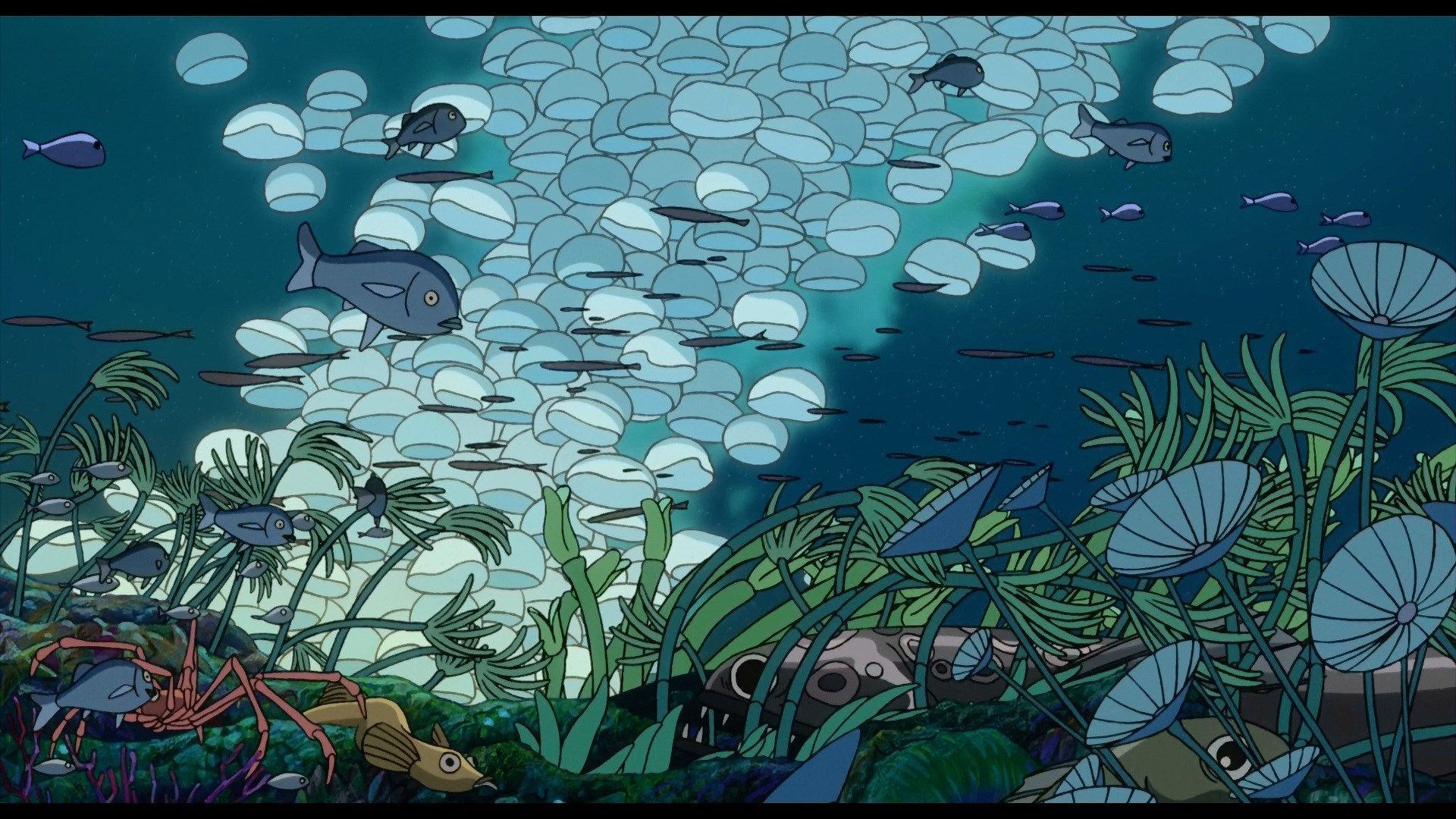 Ponyo scena sottomarina, 1920x1080 1080p, Desktop