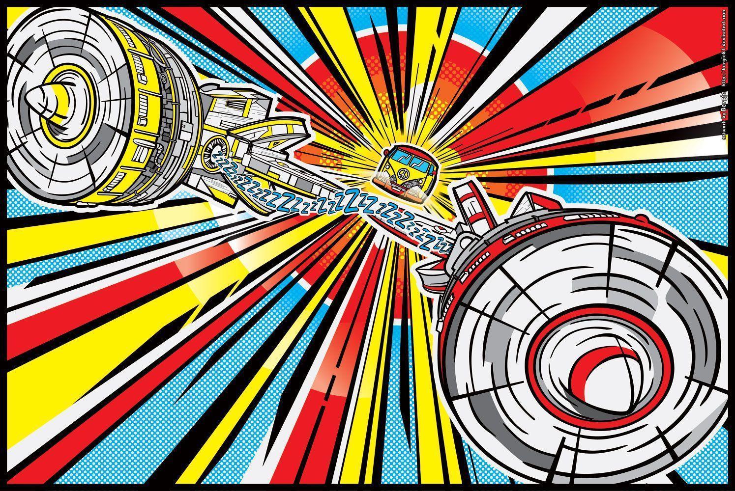 Astronave stile pop art colorata, 1495x1000 720p, Dell XPS