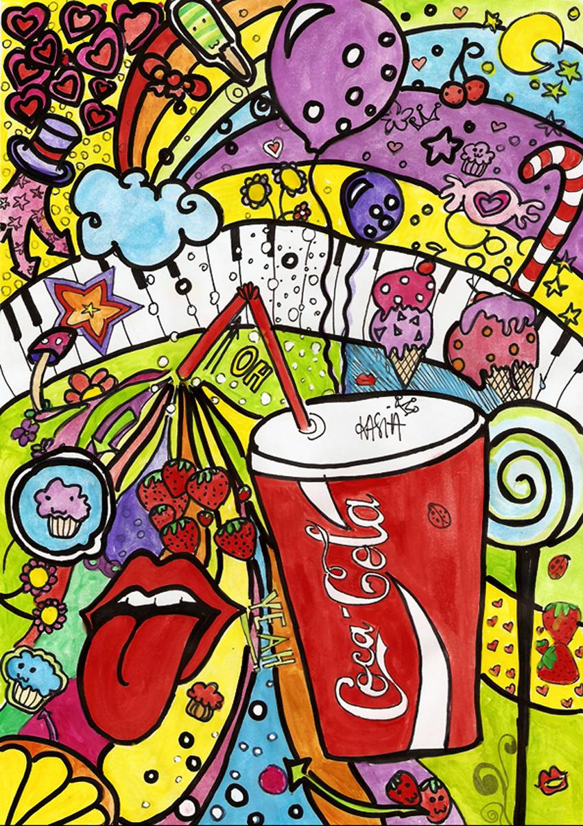 Coca-Cola pop art colorata, orsi polari, 850x1204 Full HD Verticale, Smartphone