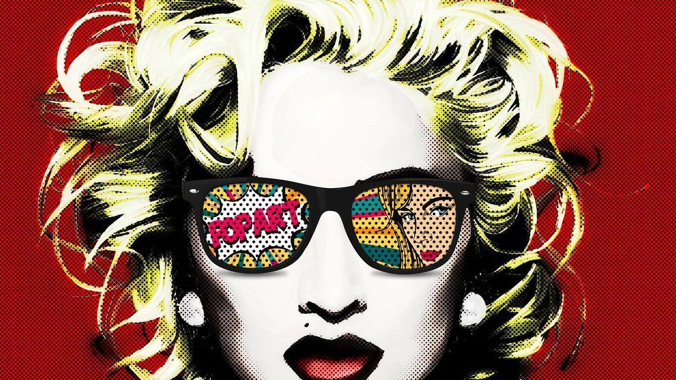 Donna bionda pop art occhiali, 1366x768 HD, Laptop