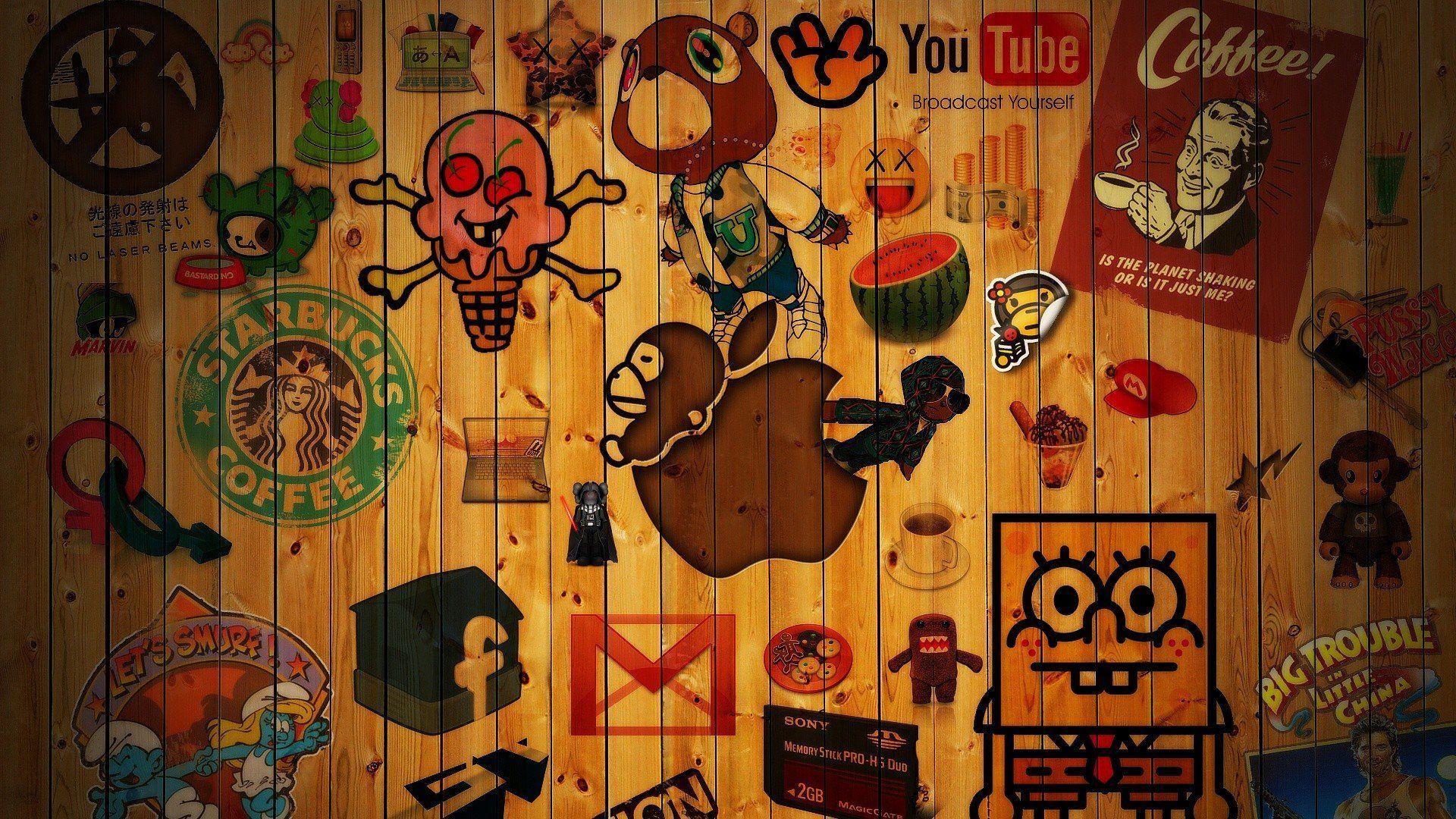 Collage personaggi cartoon pop art, 1920x1080 Full HD, HP Laptop