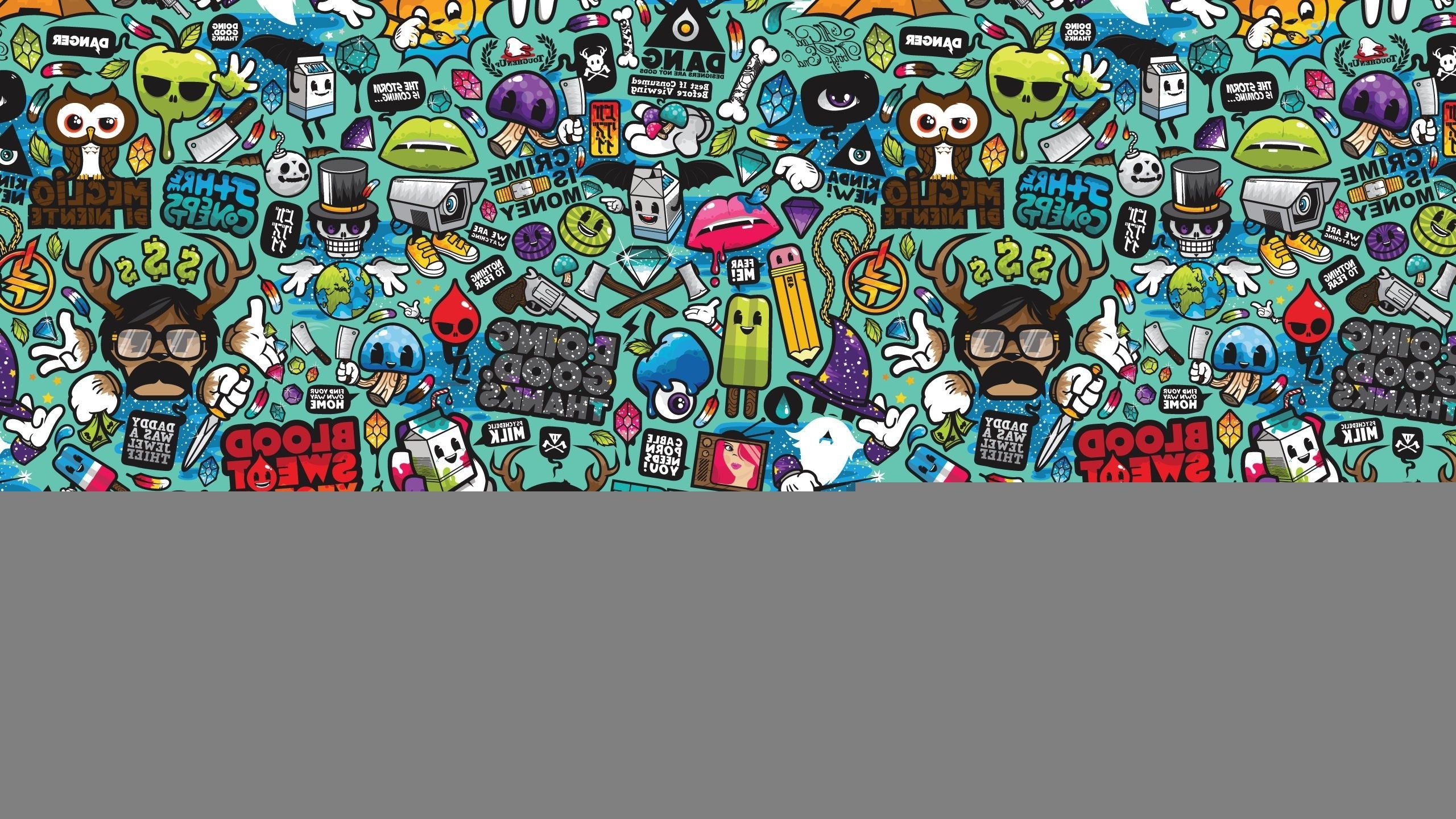 Doodle pop art colorato, 2560x1440 QHD, Laptop