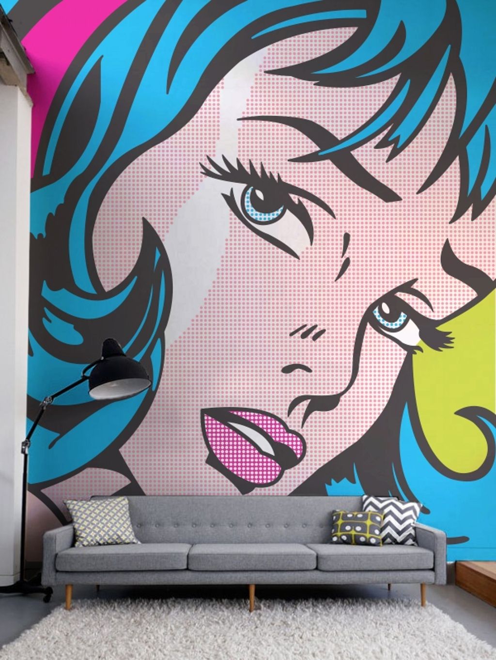 Murale pop art donna volto, 1024x1362 Full HD Verticale, Smartphone