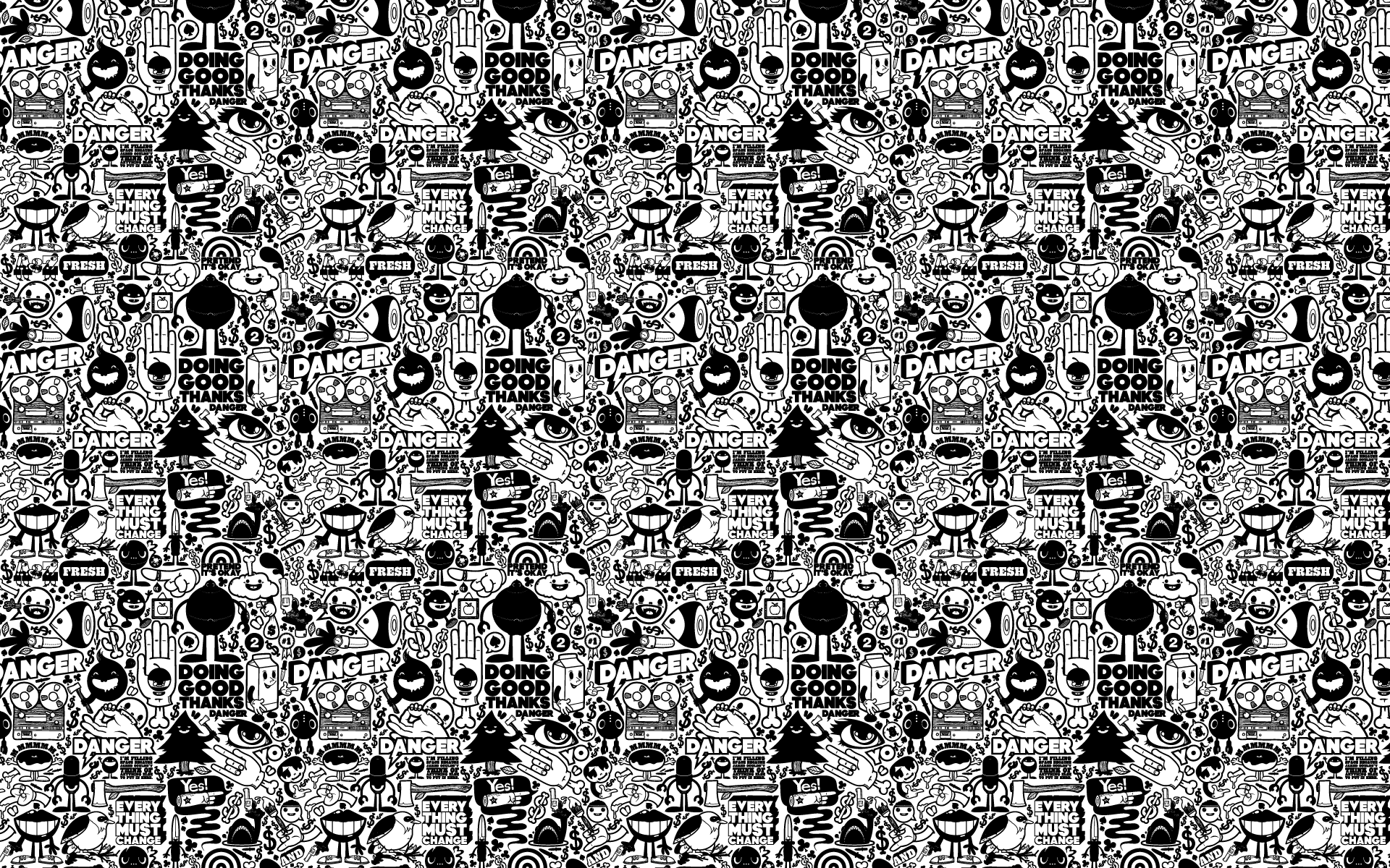 pattern fumetto bianco e nero, 1920x1200 Full HD+, Desktop