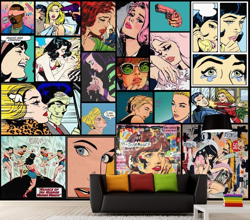 Collage fumetti pop art vintage, 1012x892 HD, Desktop