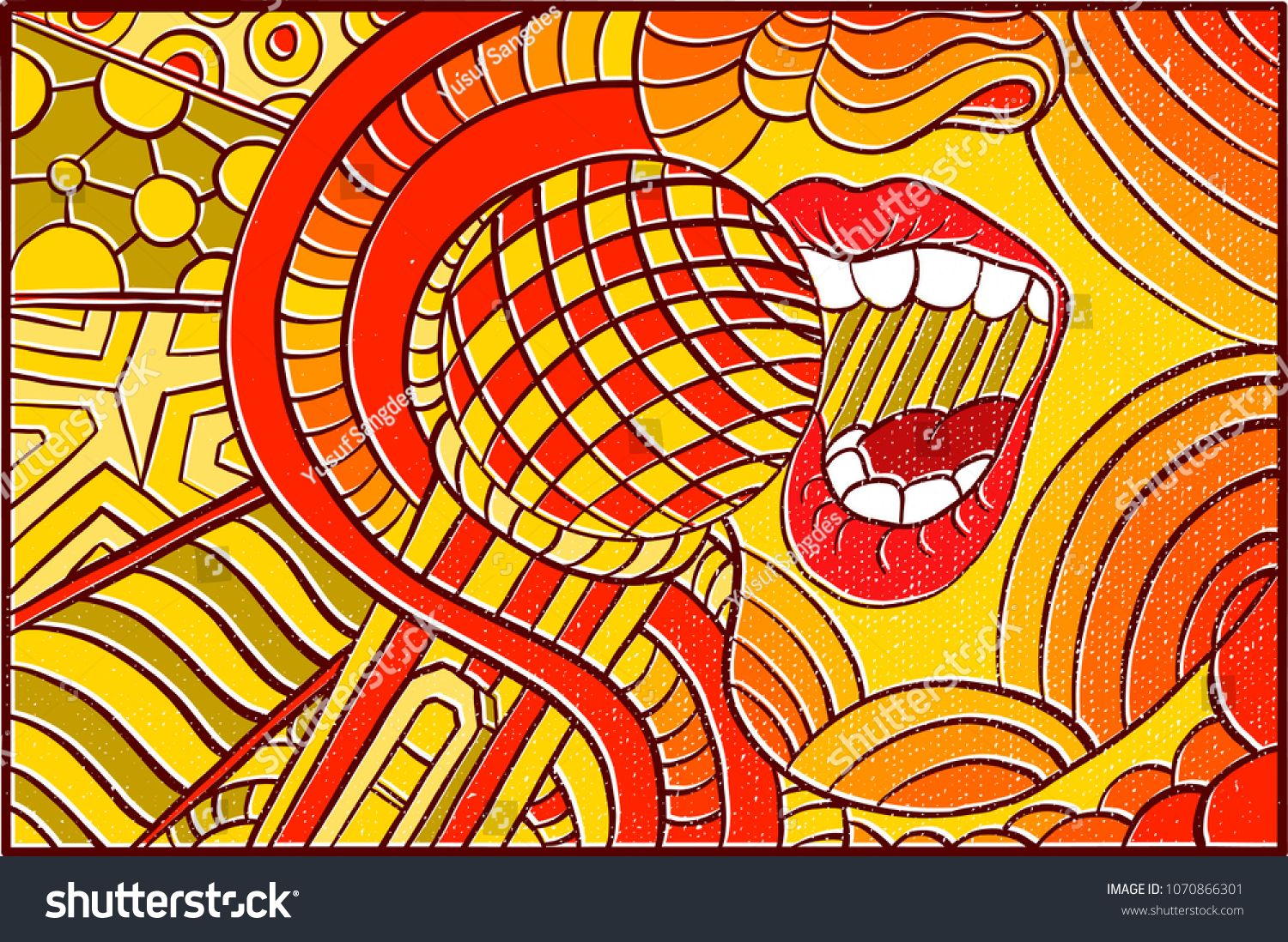Bocca astratta pop art gialla, 1500x1098 720p, Laptop