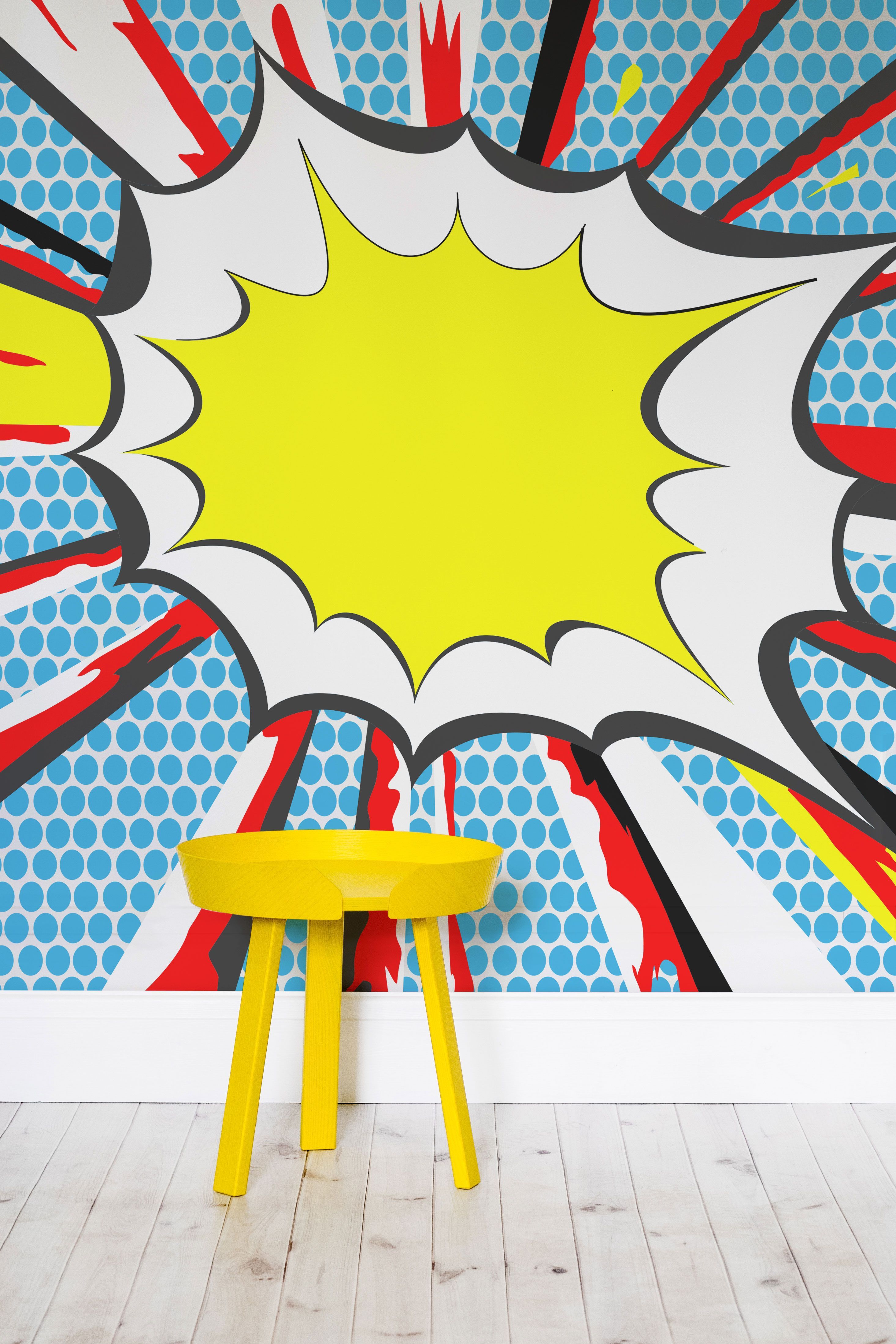 Esplosione fumetto pop art gialla, 2930x4395 Full HD Verticale, Google Pixel