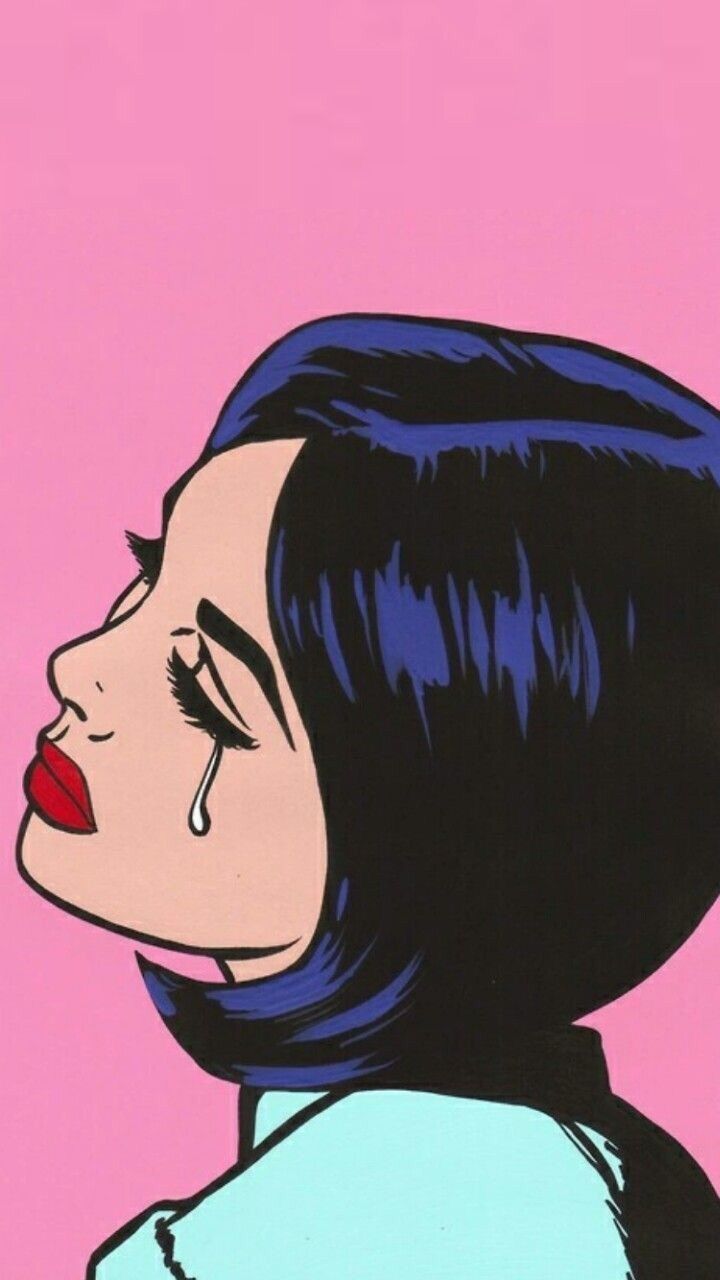 Ragazza pop art che piange, 720x1280 Verticale, Mobile
