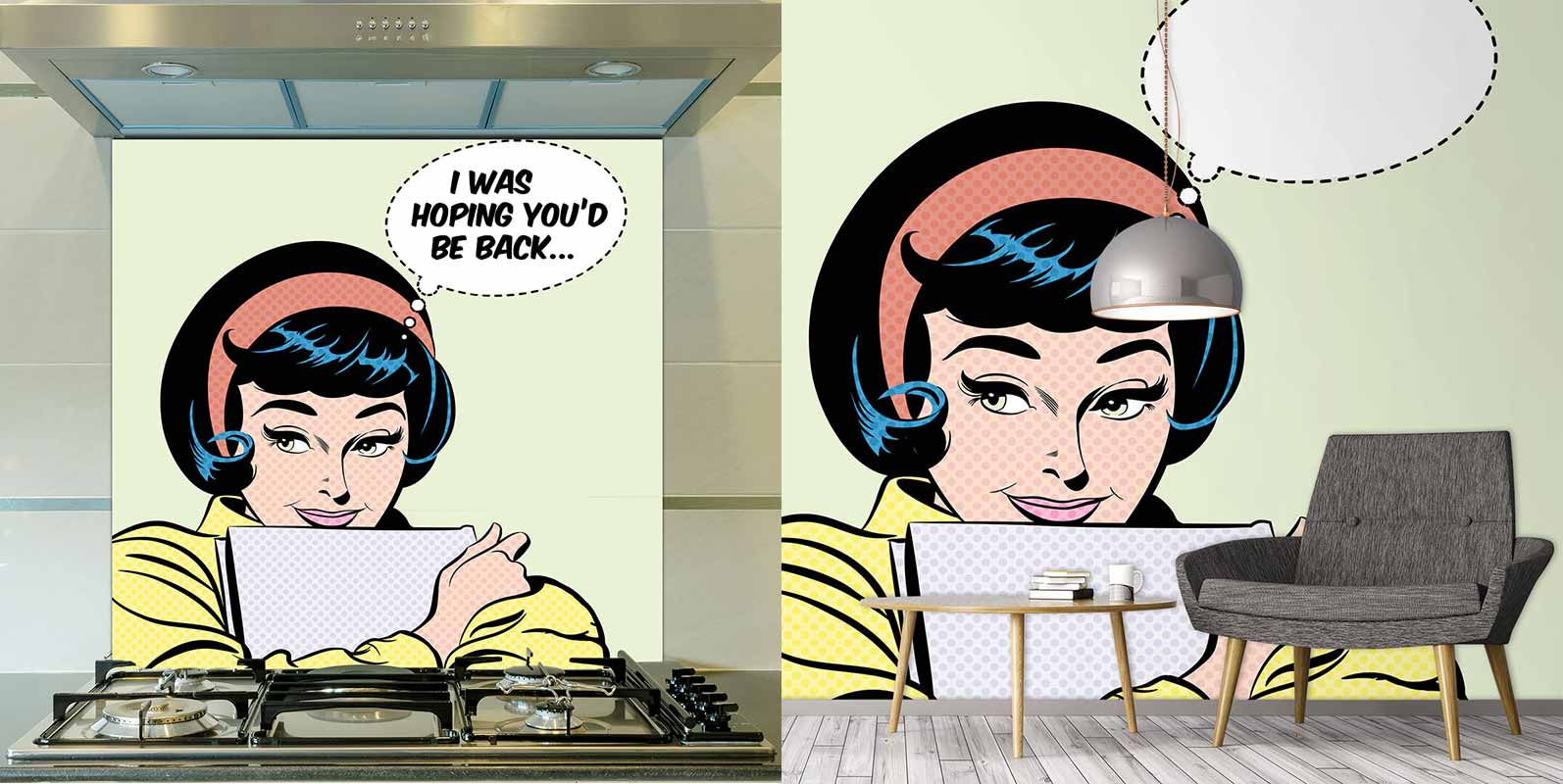 Donna pop art con cuffie, 1594x800 720p, Laptop