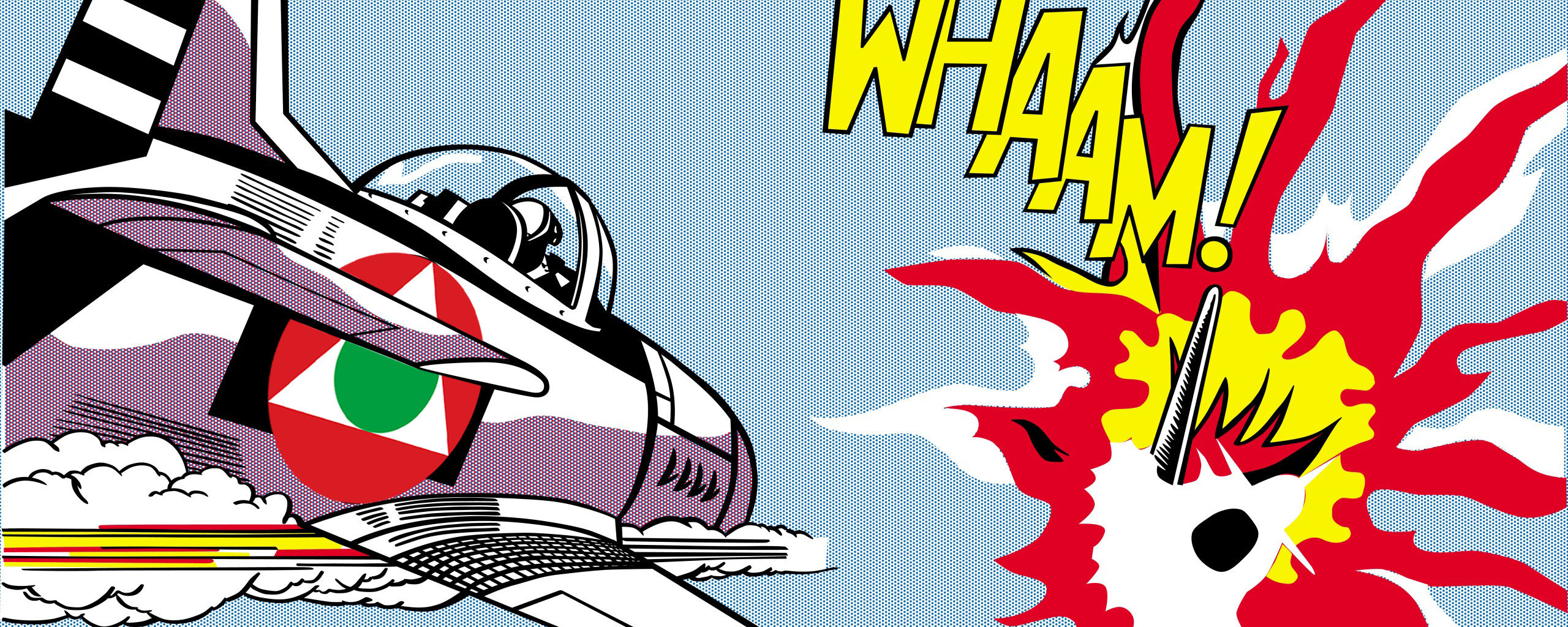 Whaam Lichtenstein aereo esplosione, 2560x1024 Panoramico, Dual Screen