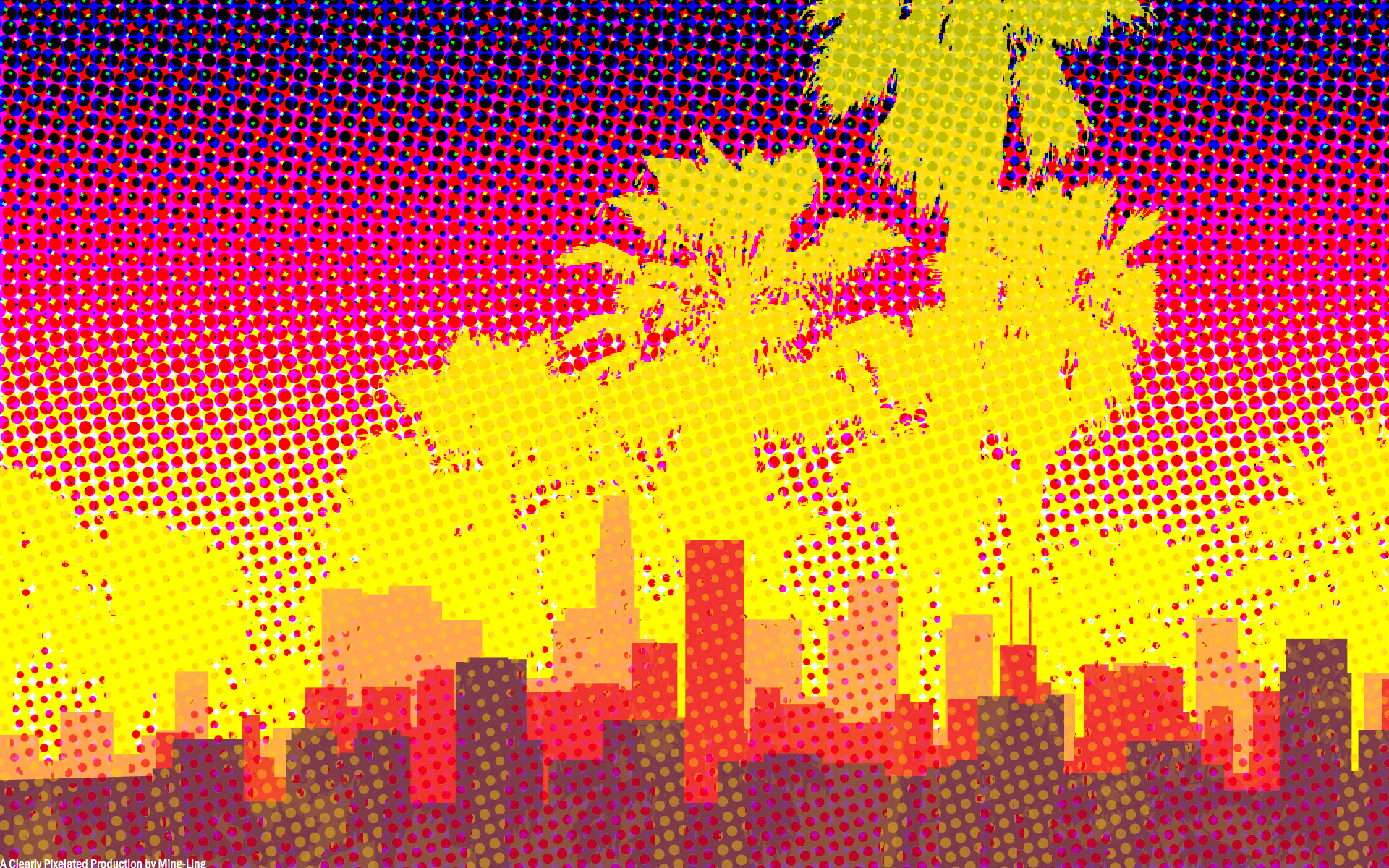 Skyline città pop art colorata, 1920x1200 Full HD+, PC Desktop