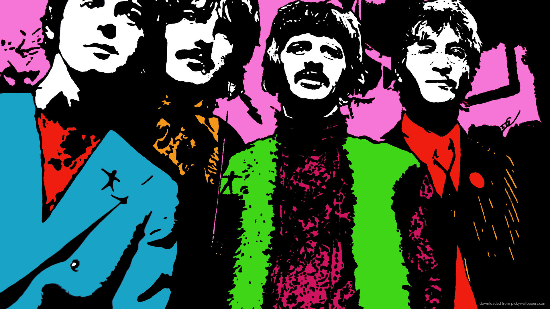 Beatles pop art colorato, 1920x1080 Full HD 1080p, PC
