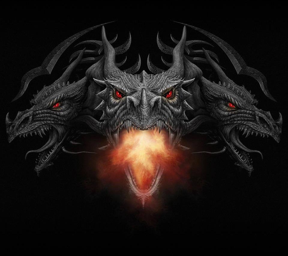 drago a tre teste fuoco, 960x854 HD, Desktop