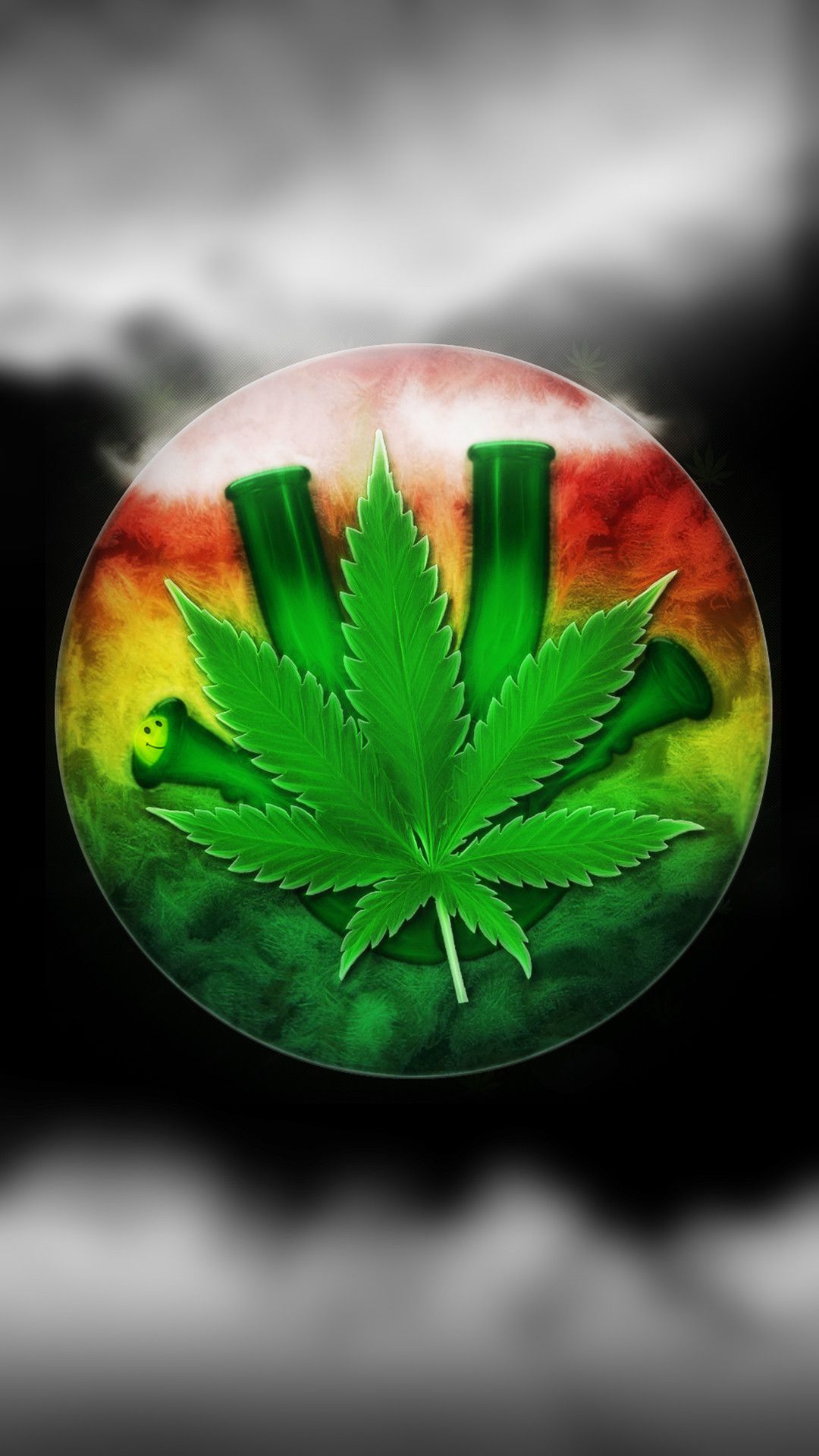 Foglia cannabis colori rasta, 1080x1920 Verticale, Samsung Galaxy