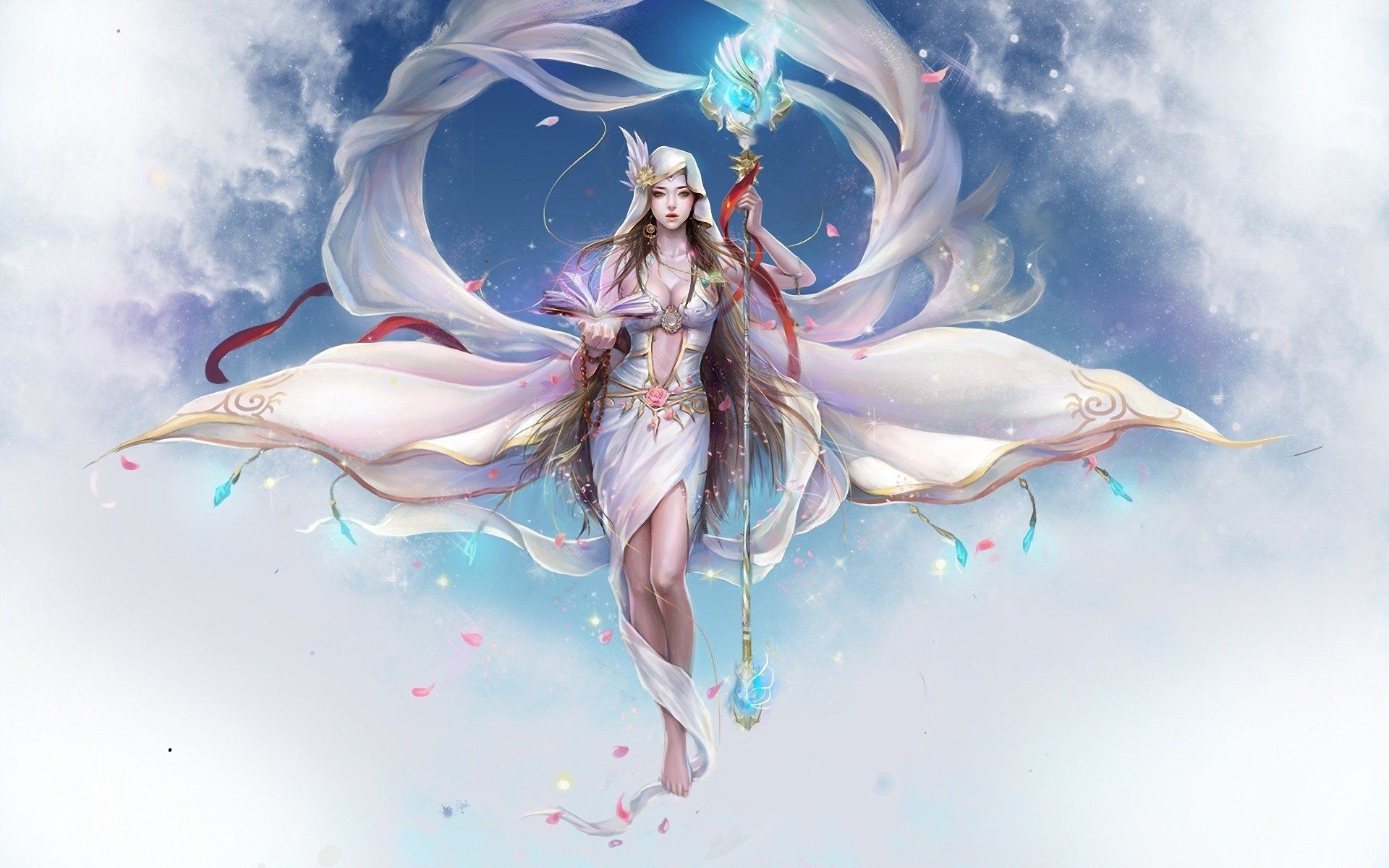 Dea fantasy vesti bianche, 1920x1200 Full HD+, iMac