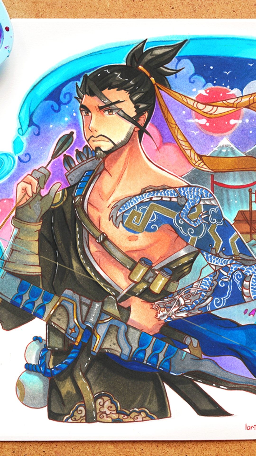 Hanzo Overwatch disegno, sparatutto a squadre, 1080x1920 Verticale, Telefono