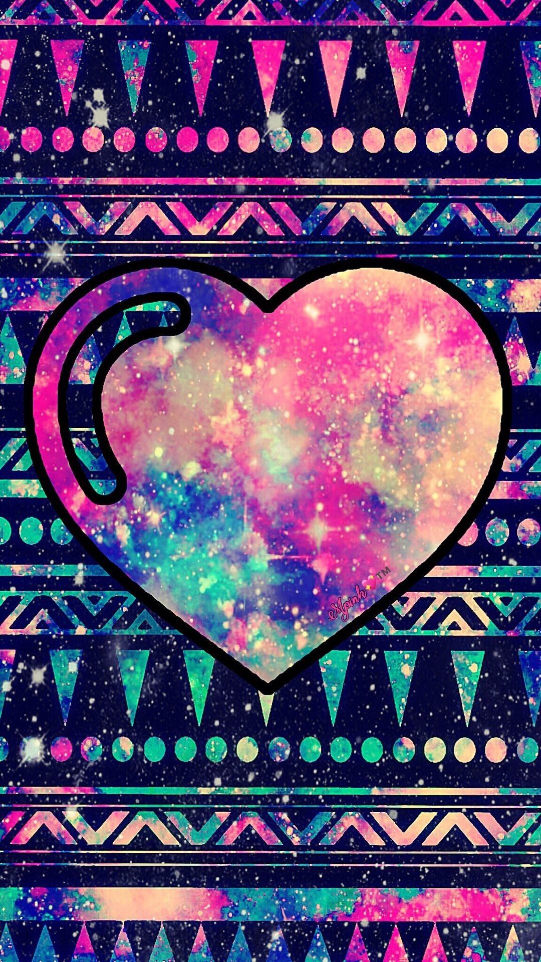 Cuore galassia pattern aztero, 1080x1920 Verticale, Samsung Galaxy