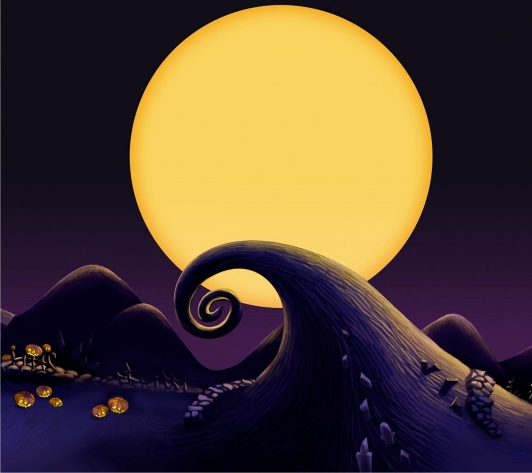 Nightmare Before Christmas collina luna, Tim Burton, 1080x960 HD, PC