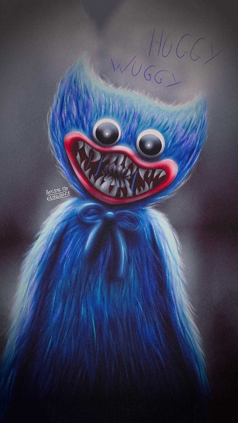 Huggy Wuggy personaggio blu, 800x1422 Verticale, Telefono